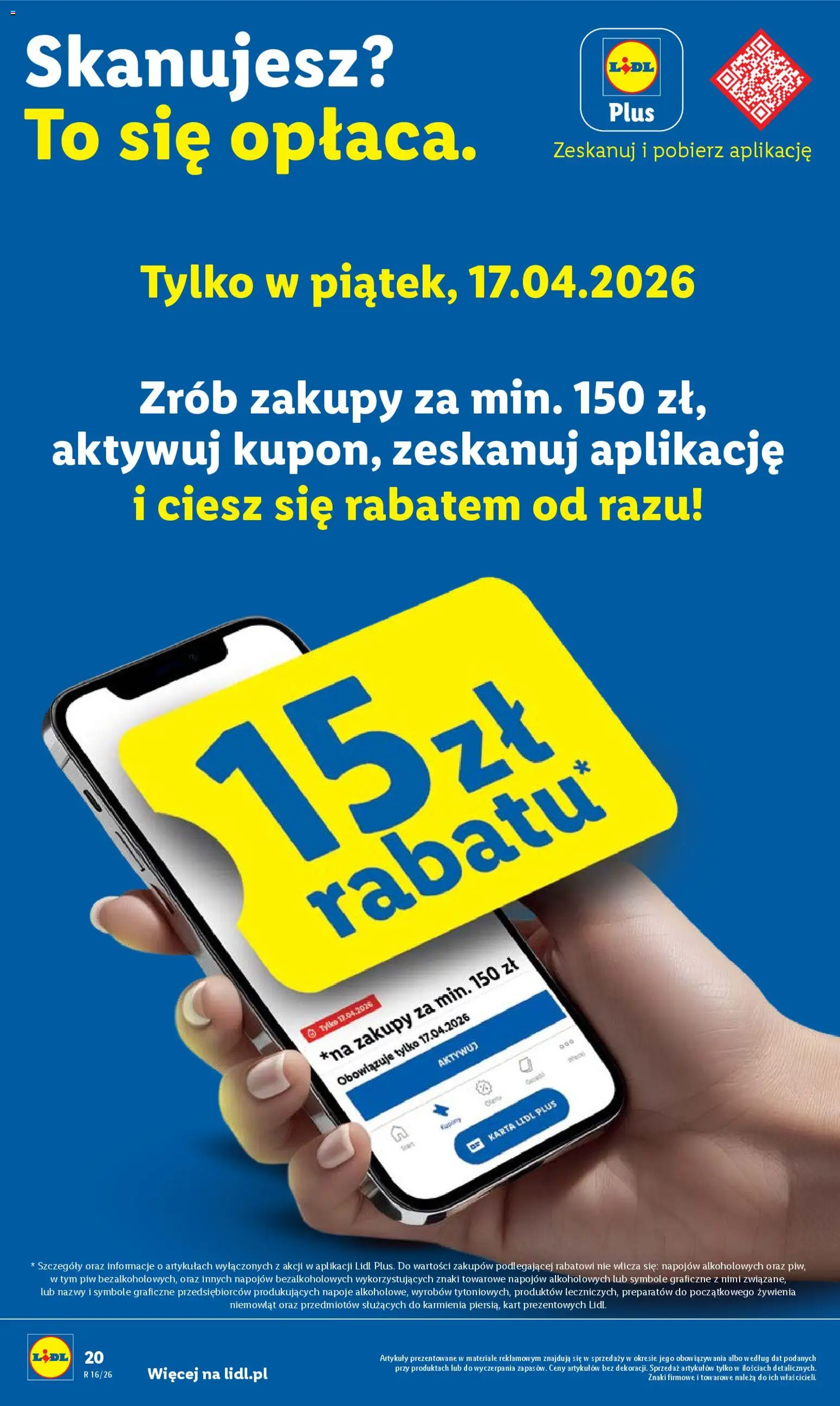 Lidl gazetka od 16.04.2026 | Strona: 20 | Produkty: Karta, Napoje
