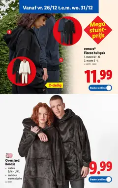 Oversized hoodie, maten S/M - L/XL, zacht en warm pluche - Voorbeeld van een folder van Lidl, geldig van 22.12.2025 | Pagina: 51 | Producten: Hoodie