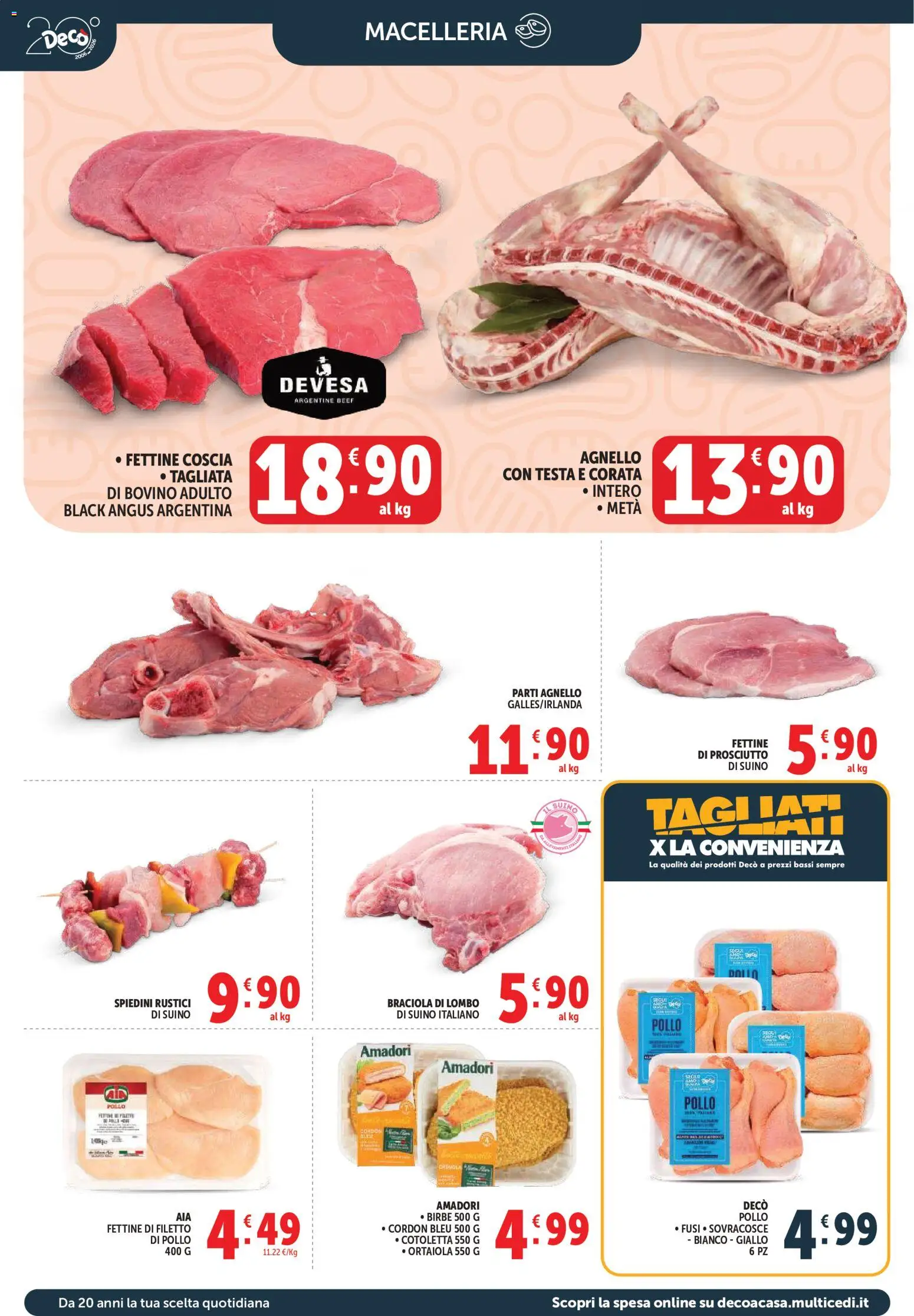 Volantino Decò del 27.03.2026 | Pagina: 14 | Prodotti: Pollo, Suino, Agnello, Spiedini