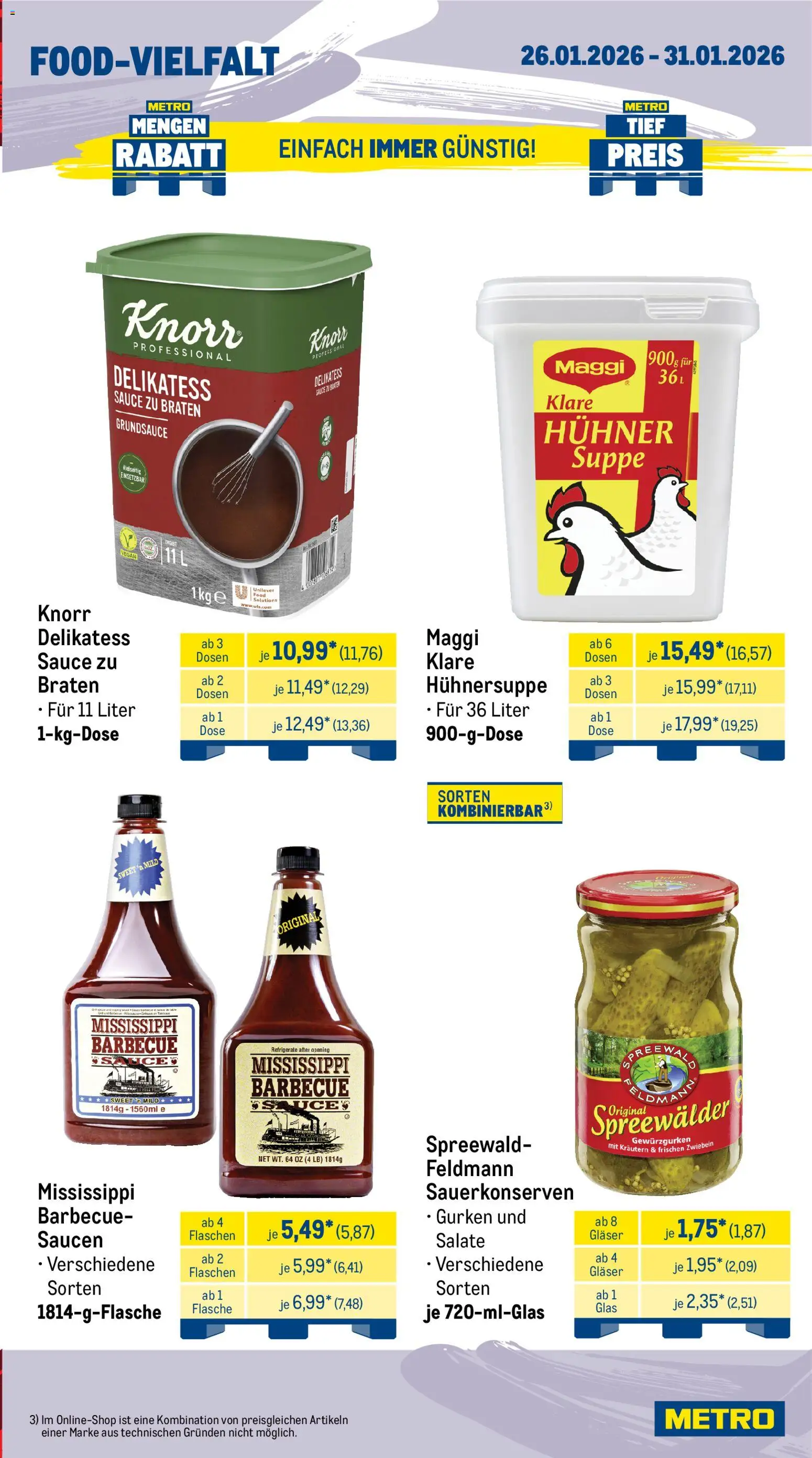 Metro Wochen-Angebote Gastro – gültig ab 26.01.2026 | Seite: 15 | Produkte: Maggi, Knorr, Zwiebeln, Gurken