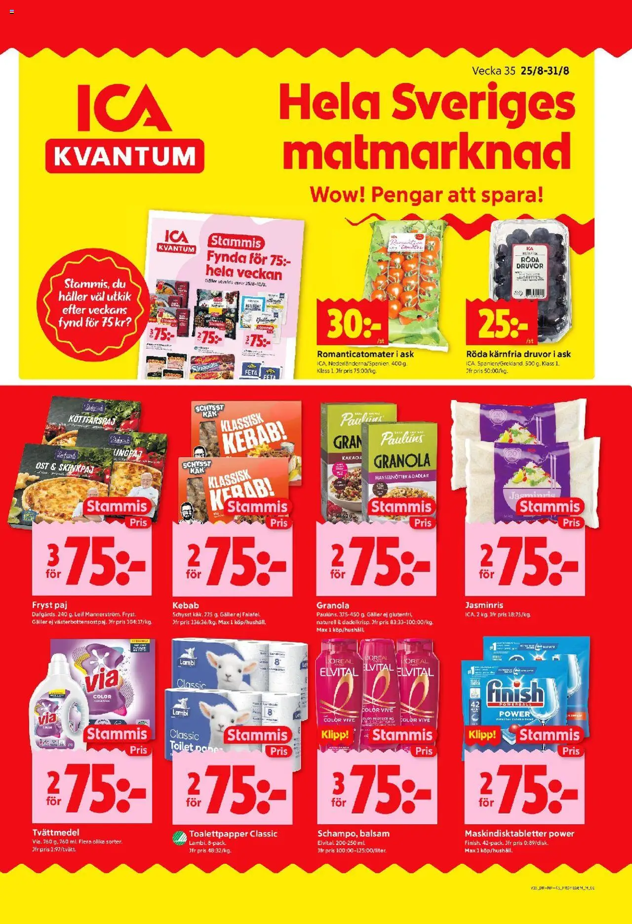 ICA Kvantum reklamblad aktuell från 25.08.2025 | Sida: 1 | Produkter: Balsam, Galler, Paj, Ost