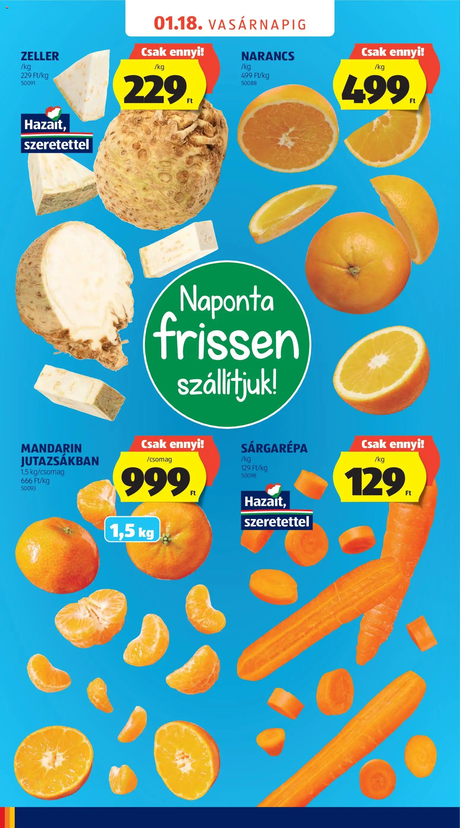 Aldi akciós ujság - amely érvényes a következő dátumtól: 17.01.2026 | Oldal: 2 | Termékek: Sárgarépa, Zeller, Narancs, Mandarin