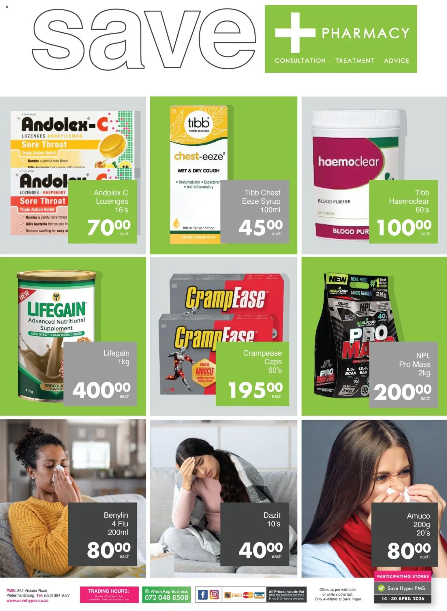 New Save catalogue – valid from 14.04.2026 | Page: 2 | Products: Lozenges, Syrup