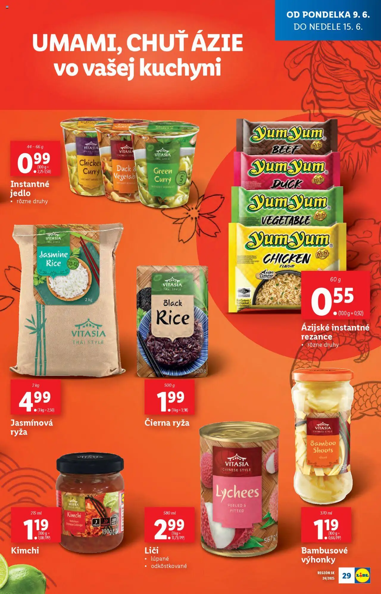 Lidl leták │ platný od 09.06.2025 | Strana: 33 | Produkty: Liči, Ryža, Rezance