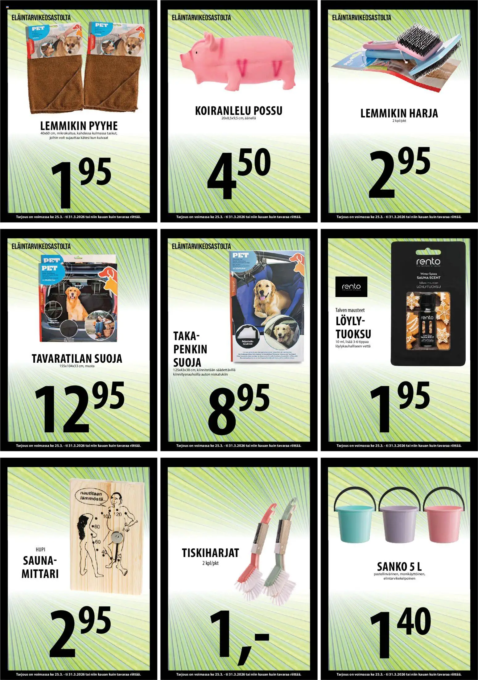 Tuuri tarjoukset – voimassa 25.03.2026 alkaen | Sivu: 11 | Tuotteet: Pyyhe, Tuoksu, Harja