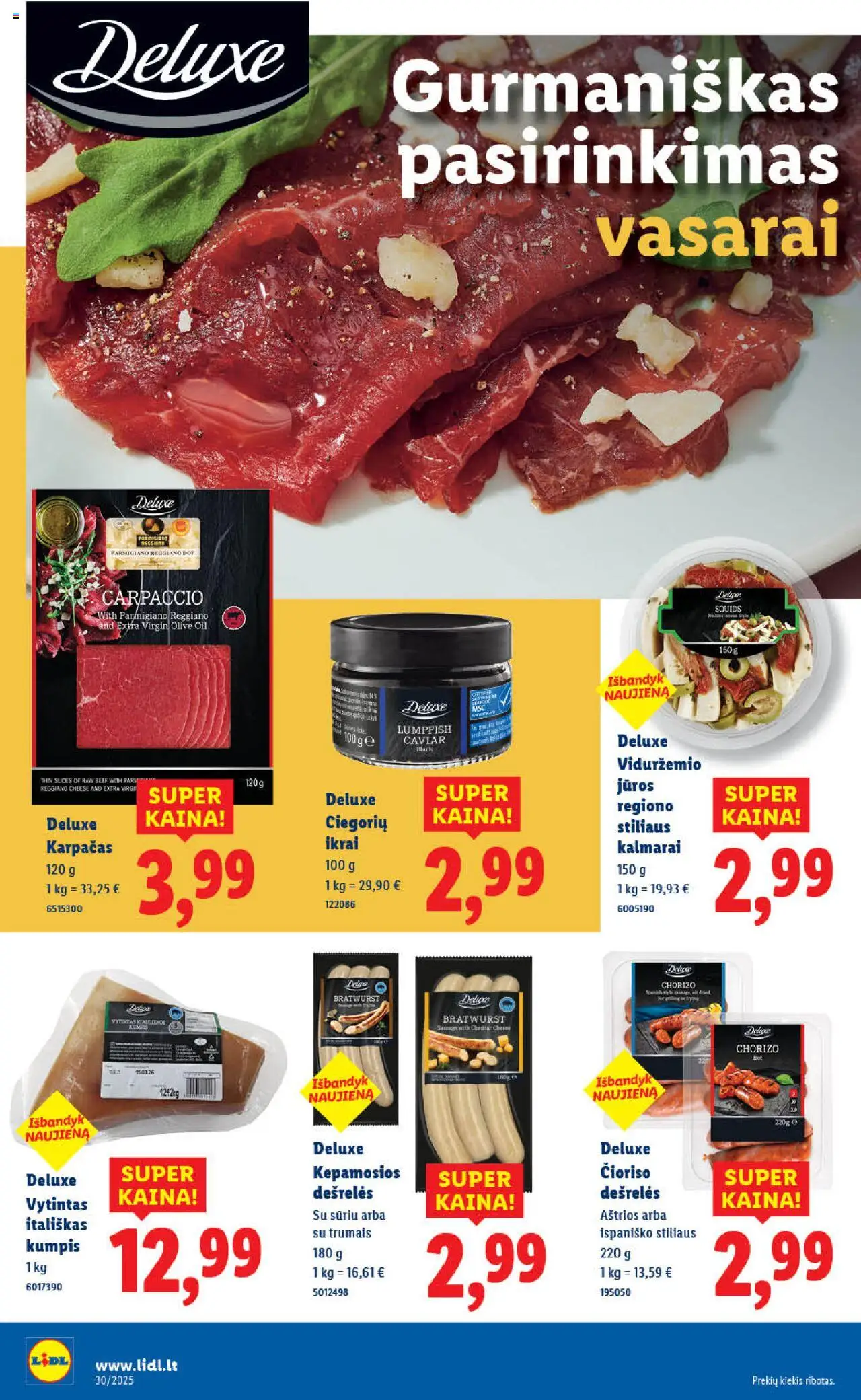 LIDL - Leidinys│galioja nuo 24.07.2025 | Puslapis: 26 | Prekių: Dešrelės, Kumpis, Ikrai