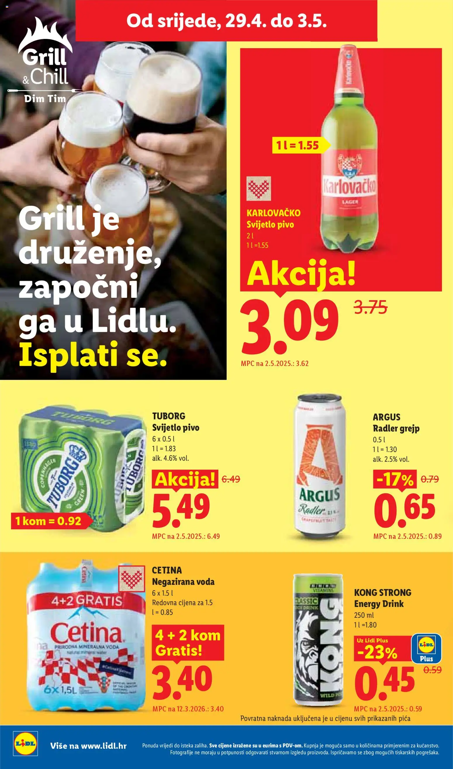 Lidl katalog | vrijedi od 27.04.2026 | Stranica: 56 | Proizvodi: Radler, Pica, Grejp, Voda