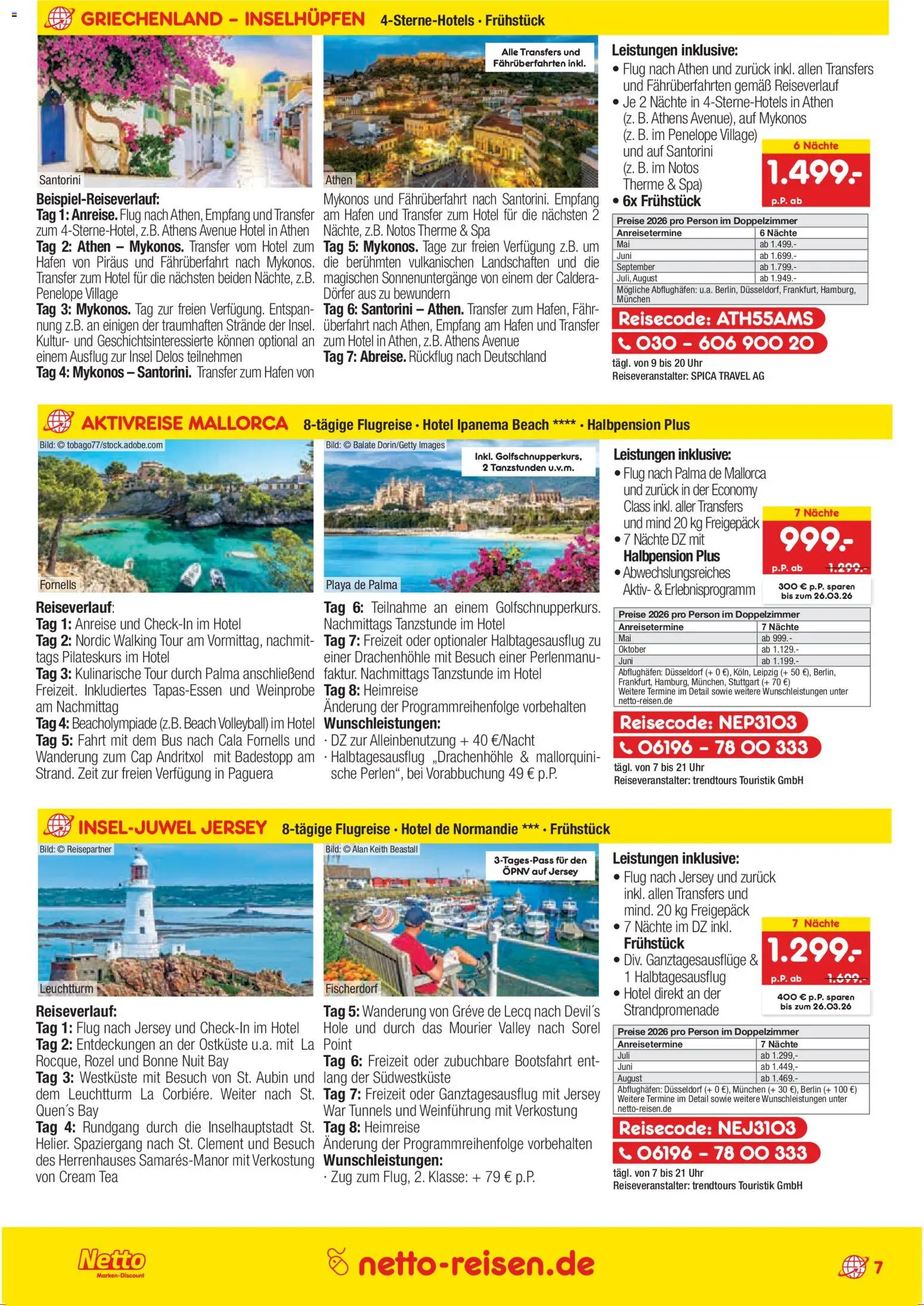 Netto Reisen Prospekt 	 – gültig ab 26.02.2026 | Seite: 7 | Produkte: Walking, Volleyball, Uhr