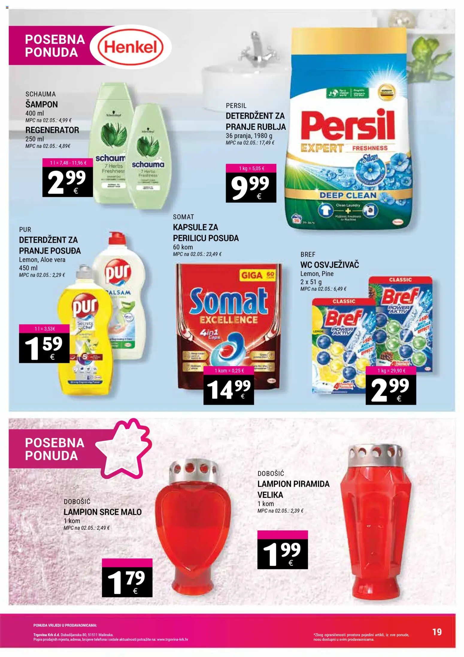 Trgovina Krk katalog | vrijedi od 02.03.2026 | Stranica: 19 | Proizvodi: Regenerator, Deterdžent, Lampion, Somat