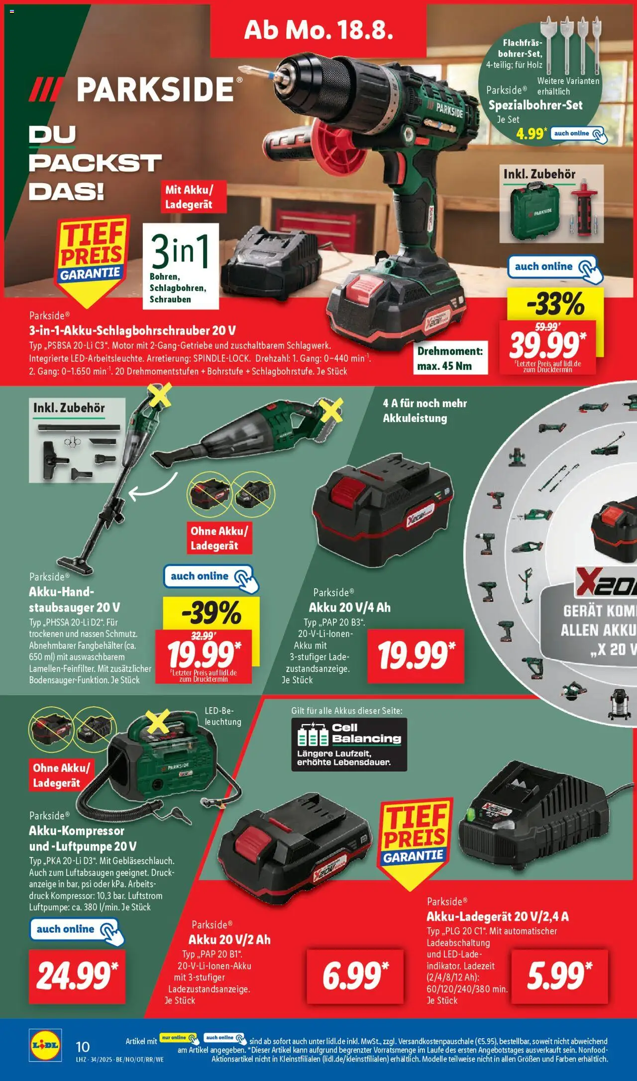 Lidl Prospekt Brakel 	 - gültig ab dem 18.08.2025 | Seite: 20 | Produkte: Staubsauger, Luftpumpe, Ladegerät