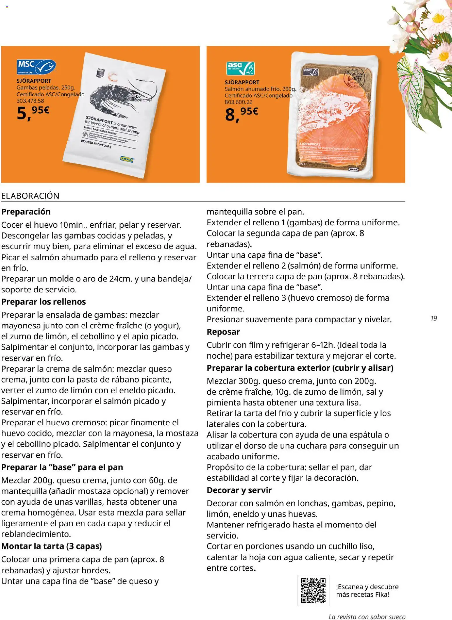 Catálogo IKEA Fika │ válido desde el 01.04.2026 | Página: 19 | Productos: Queso, Ensalada, Salmón ahumado, Συσκευή ροής