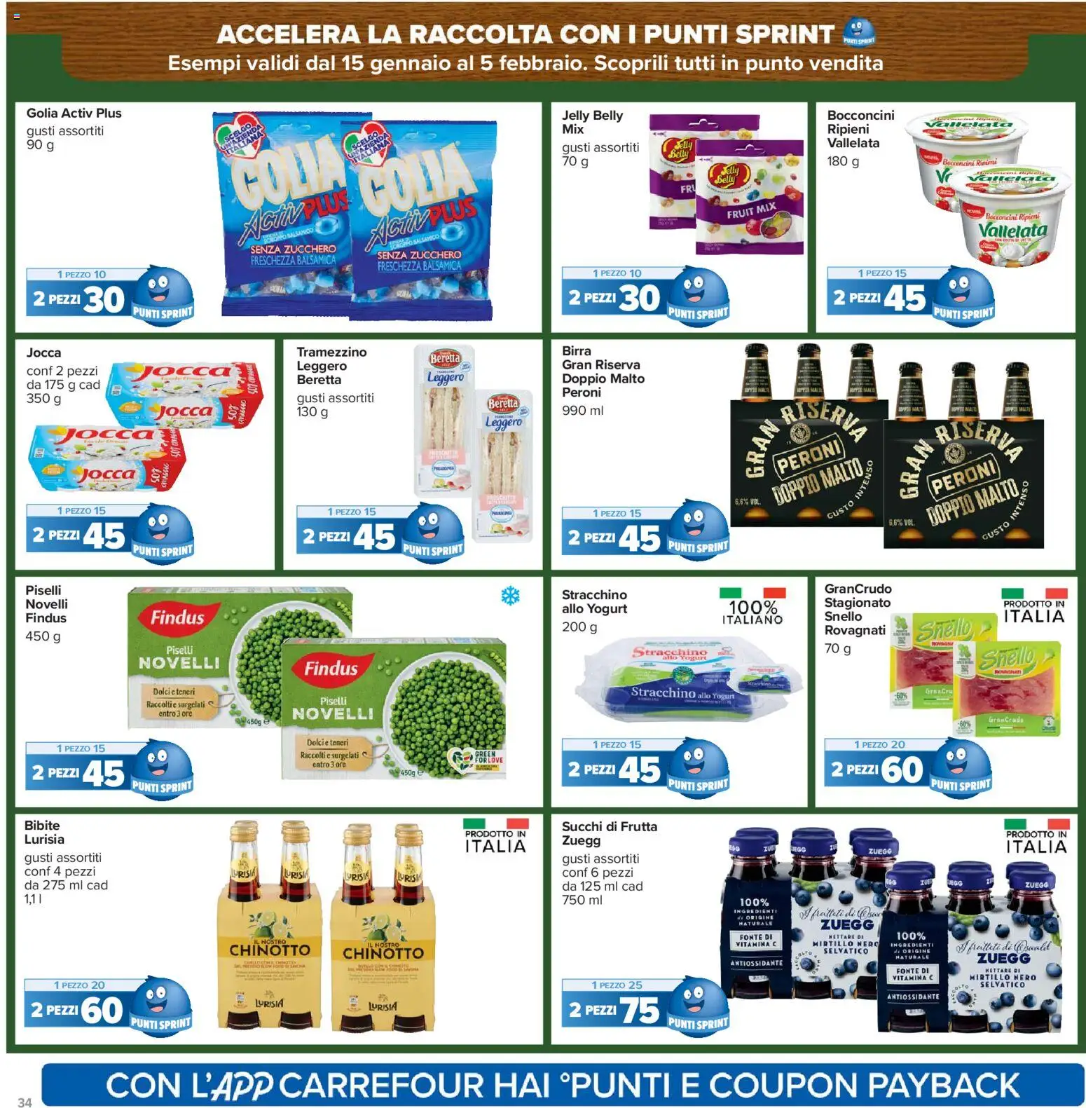 Volantino Carrefour del 27.01.2026 | Pagina: 34 | Prodotti: Yogurt, Birra, Chinotto, Piselli