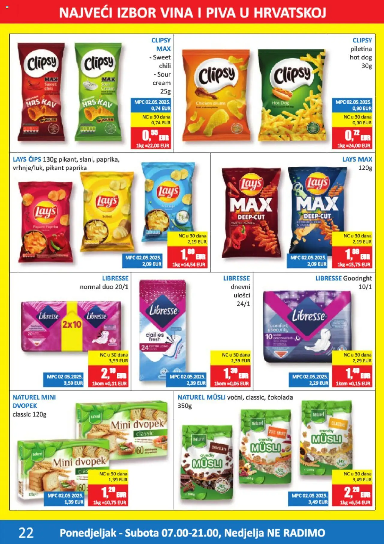 Vrutak katalog | vrijedi od 15.09.2025 | Stranica: 22 | Proizvodi: Paprika, Dvopek, Čips, Libresse