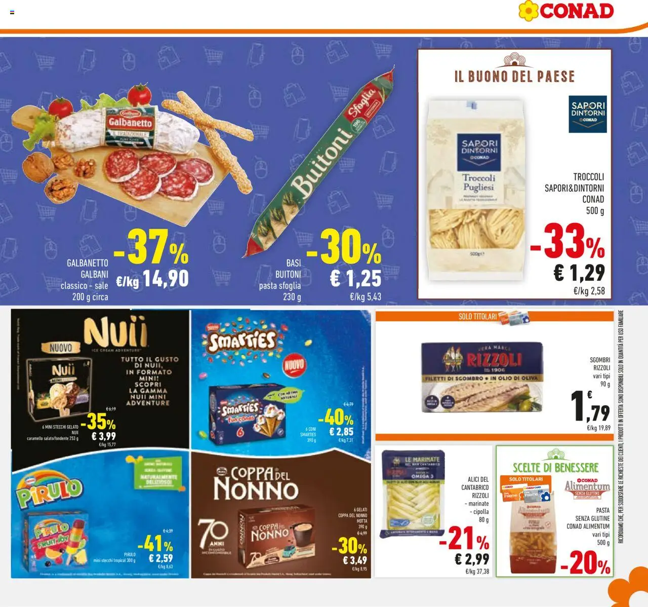 Volantino Conad del 13.08.2025 | Pagina: 23 | Prodotti: Pasta senza glutine, Pasta sfoglia, Sale, Alici