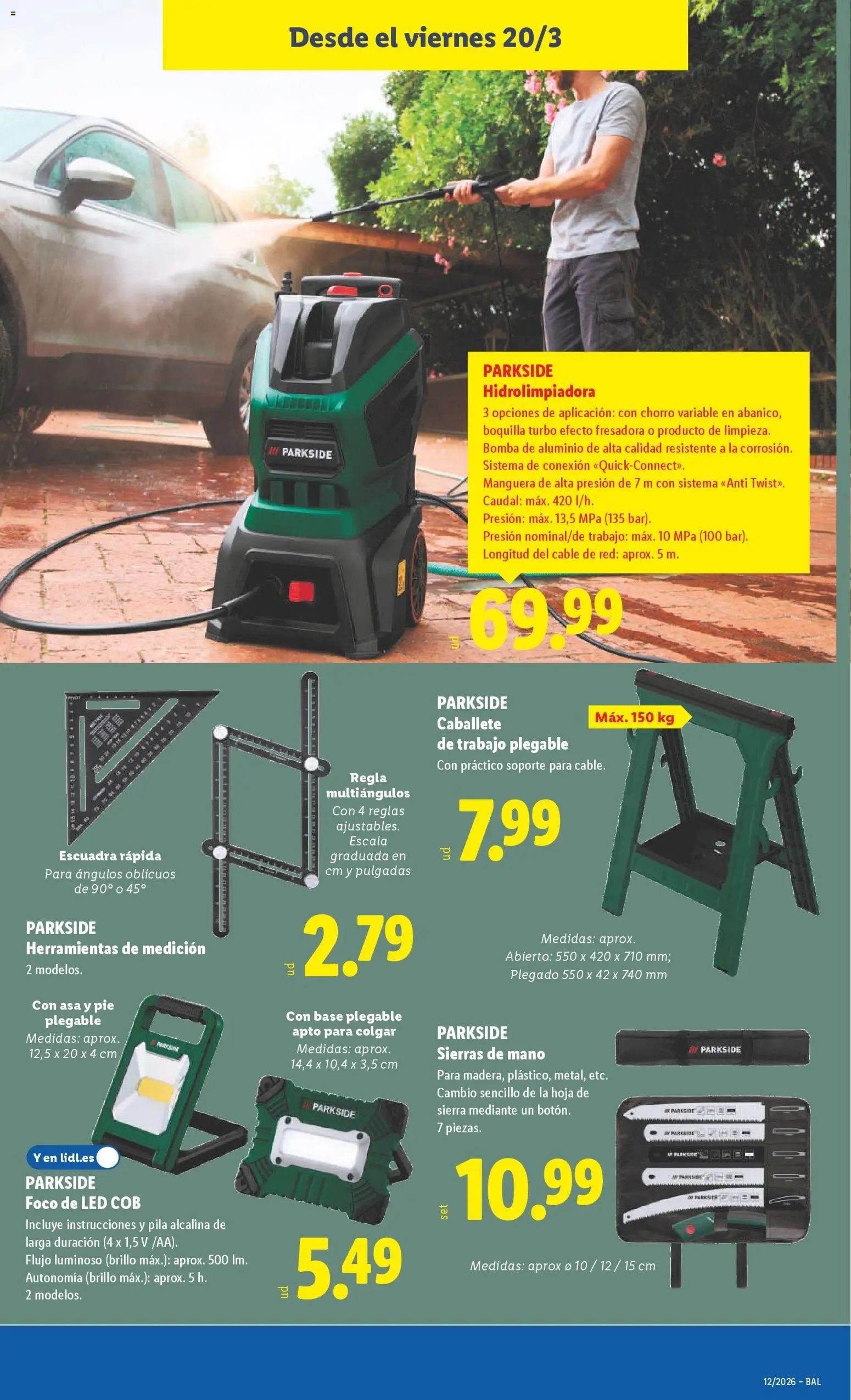 Lidl folleto de bazar │ válido desde el 16.03.2026 | Página: 23 | Productos: Hidrolimpiadora, Manguera, Cable