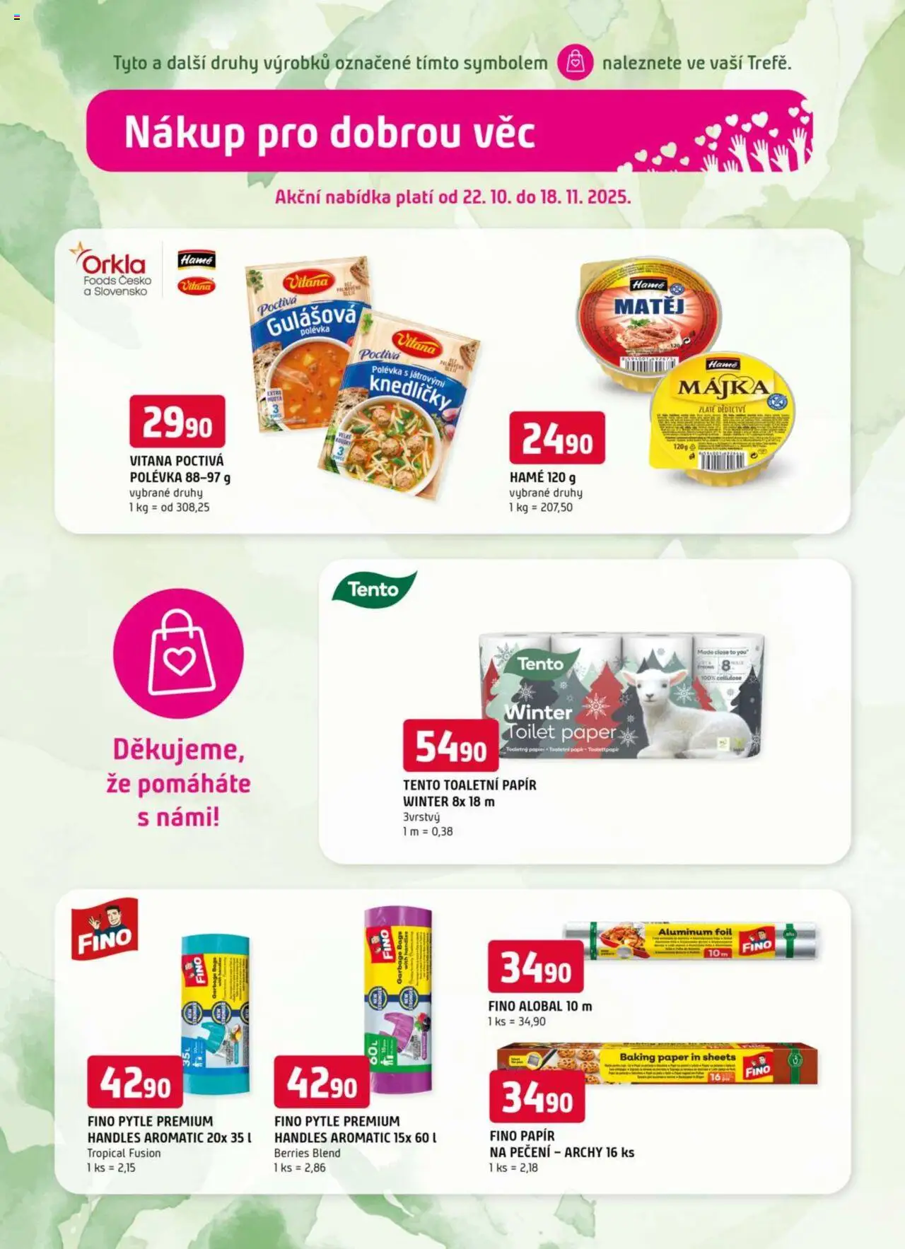 Trefa leták - Nákup pro dobrou věc od 22.10.2025 | Strana: 5 | Produkty: Toaletní papír, Alobal