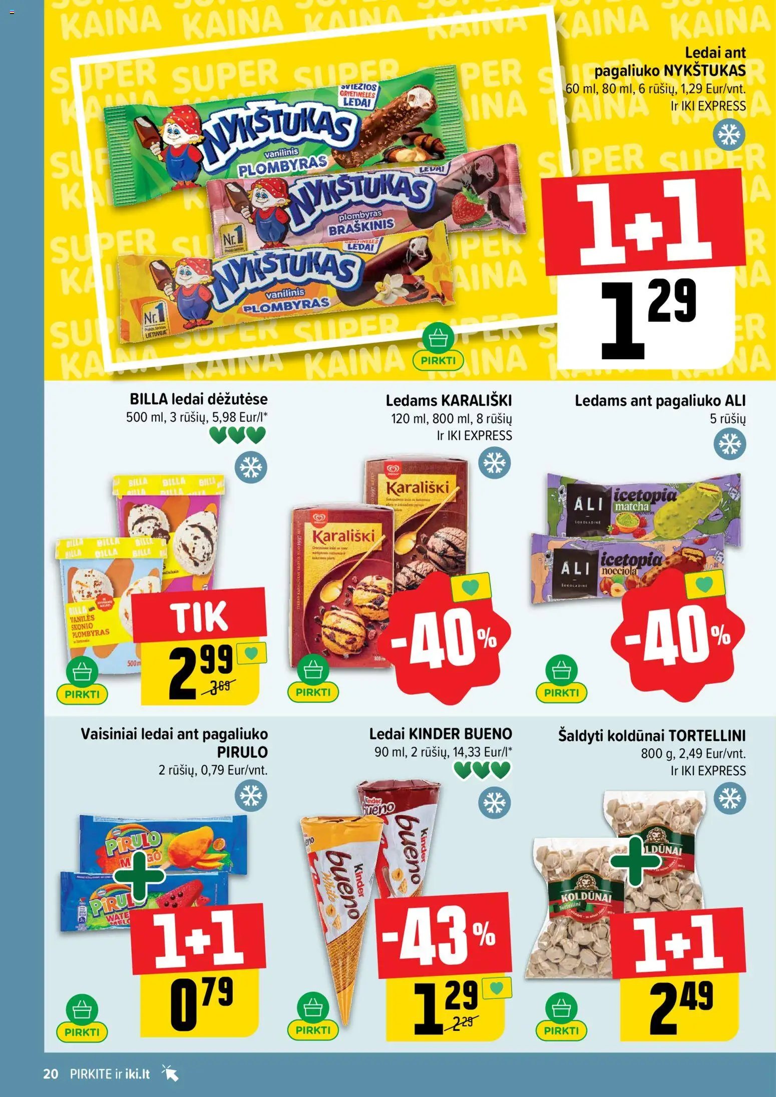 IKI akcijos nuo 27.04.2026 | Puslapis: 20 | Prekių: Ledai, Plombyras