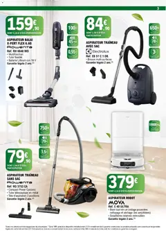 E.Leclerc - Prévisualisation de ASPIRATEUR ROBOT MOVA, Réf. E 40 ULTRA • Base tout-en-un (vidage poussière, nettoyage et séchage des serpillières) • Serpillières rotatives extensibles Garantie légale 2 ans. (1) valide à partir de 28.04.2026 | Page: 3 | Produits: Aspirateur, Balai, Aspirateur balai, Aspirateur robot