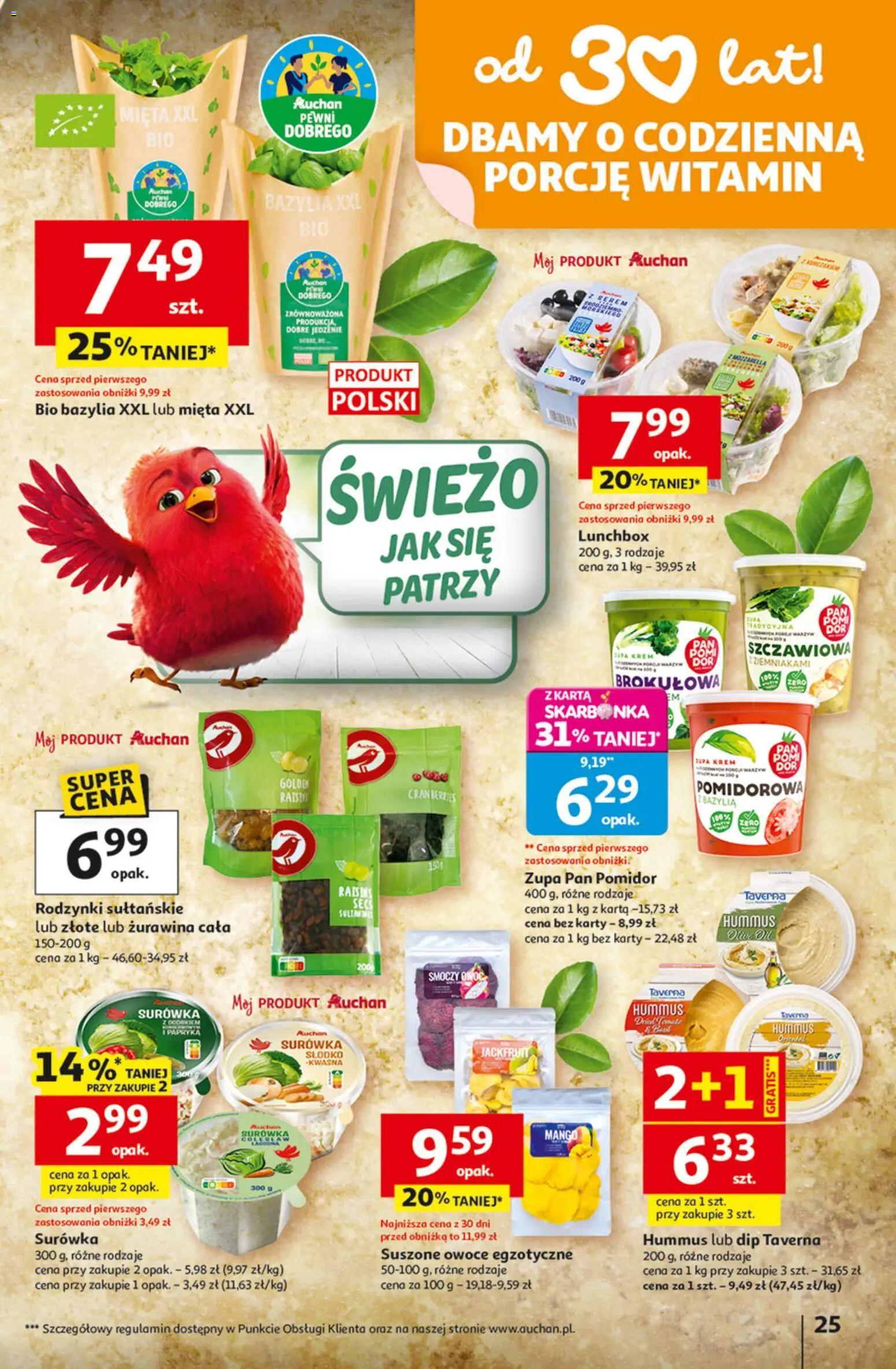 Auchan gazetka - 30 Lat Hipermarket od 23.04.2026 | Strona: 25 | Produkty: Mango, Mięta, Bazylia, Zupa