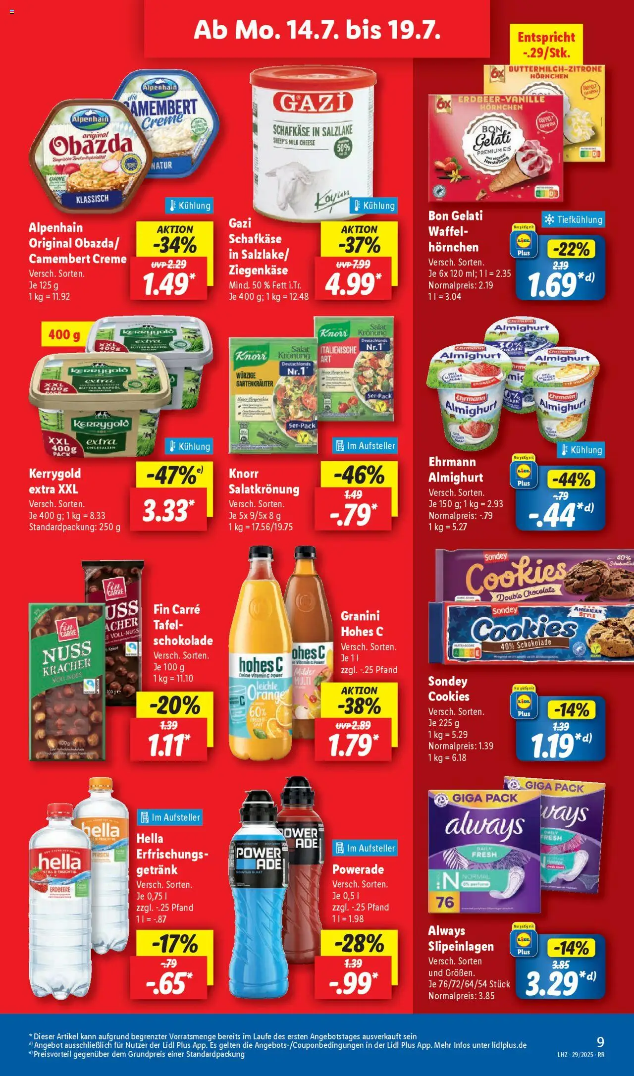 Lidl Prospekt Düsseldorf - gültig ab dem 14.07.2025 | Seite: 11 | Produkte: Ehrmann almighurt, Rapsöl, Powerade, Hohes c