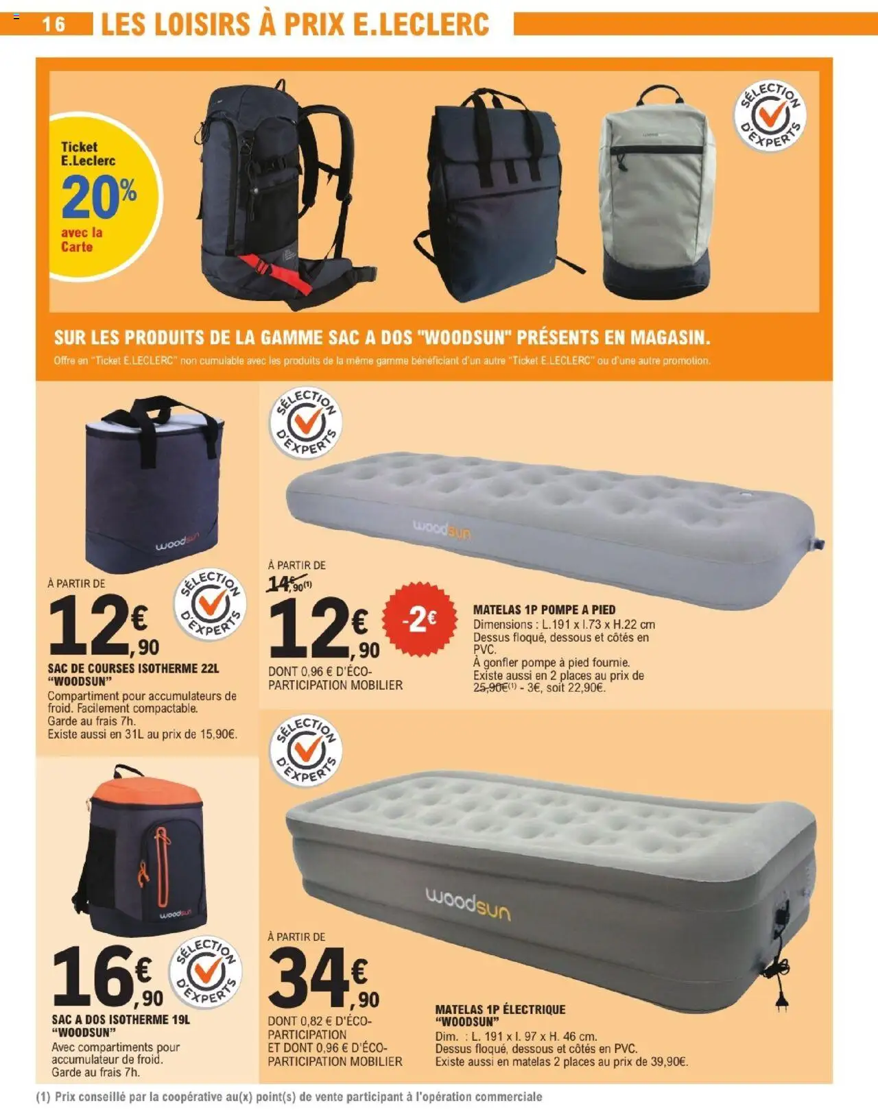  | Page: 16 | Produits: Sac, Matelas, Sac à dos