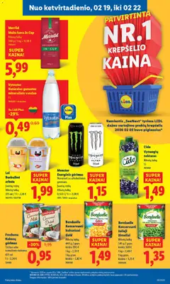 LIDL leidinys galioja nuo 16.02.2026 | Puslapis: 31 | Prekių: Kukurūzai, Energinis gėrimas, Kava, Žirneliai