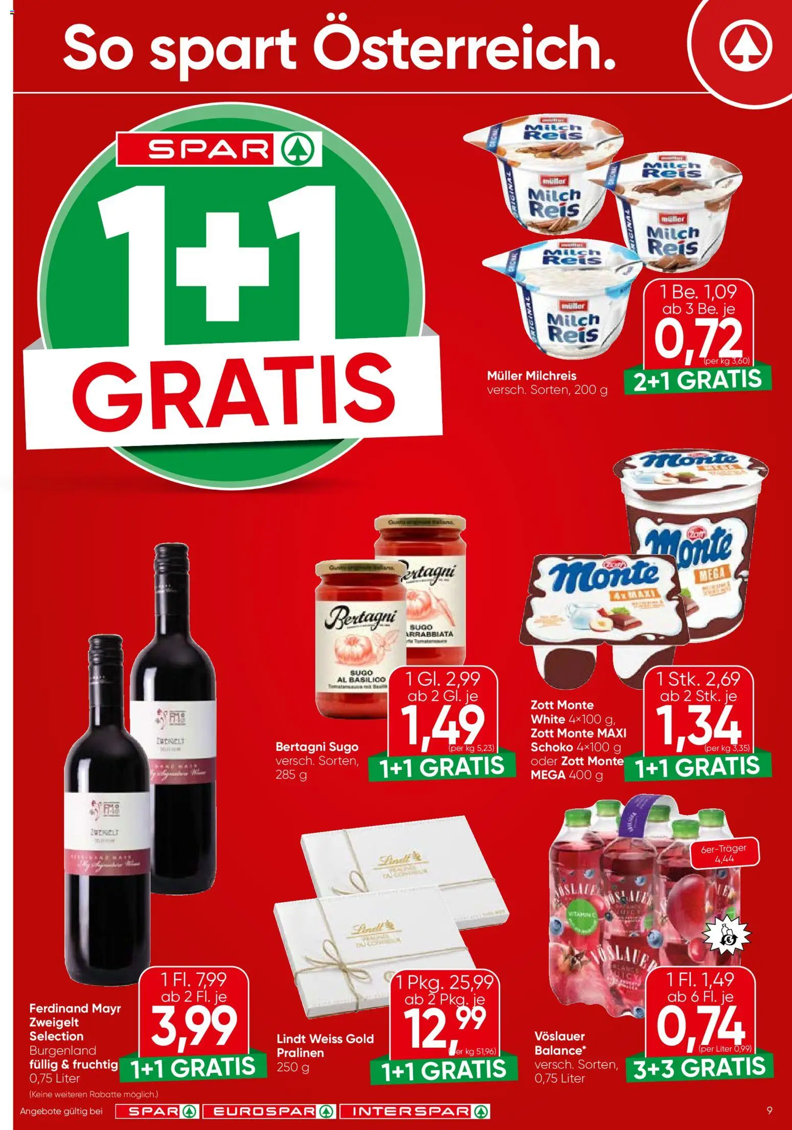 Spar Flublatt - Oberösterreich gültig ab 11.12.2025 | Seite: 9 | Produkte: Milch, Reis