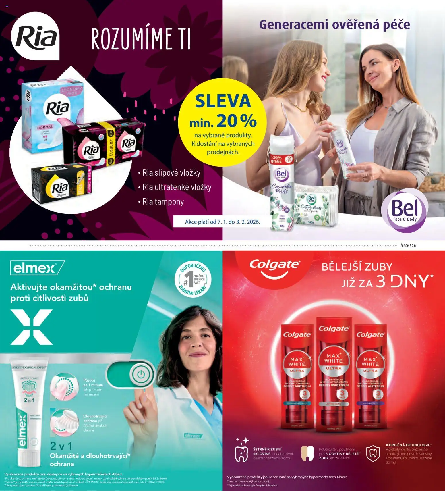 Albert magazín od 01.01.2026 | Strana: 71 | Produkty: Zubní pasta, Elmex, Body, Tampony