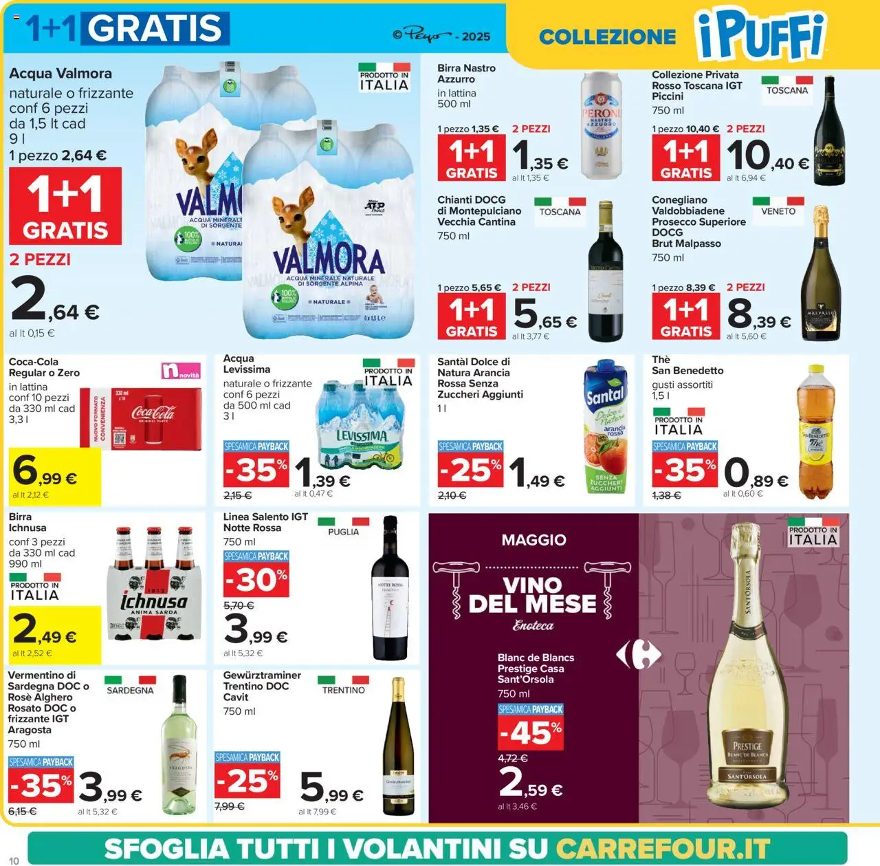 Volantino Carrefour del 05.05.2025 | Pagina: 10 | Prodotti: Acqua, The, Arancia, Acqua minerale