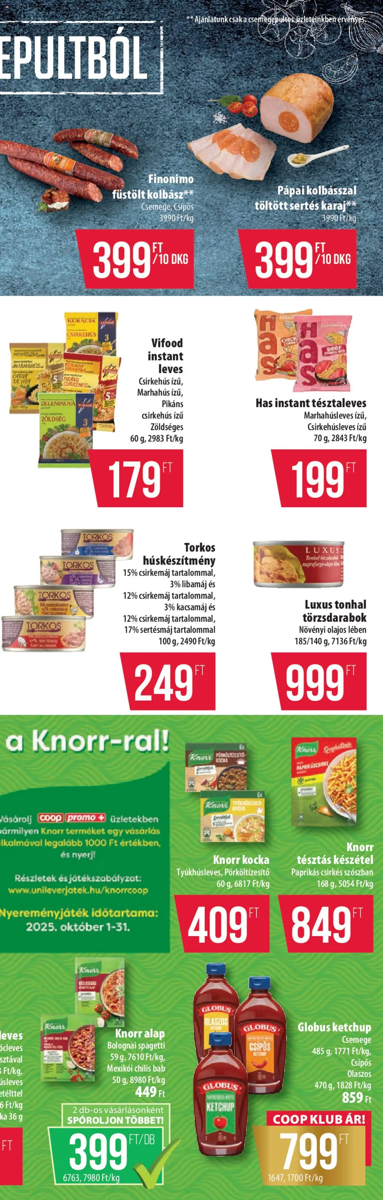 COOP akciós ujság - amely érvényes a következő dátumtól: 09.10.2025 | Oldal: 9 | Termékek: Őszibarack, Málna, Alma, Multivitamin