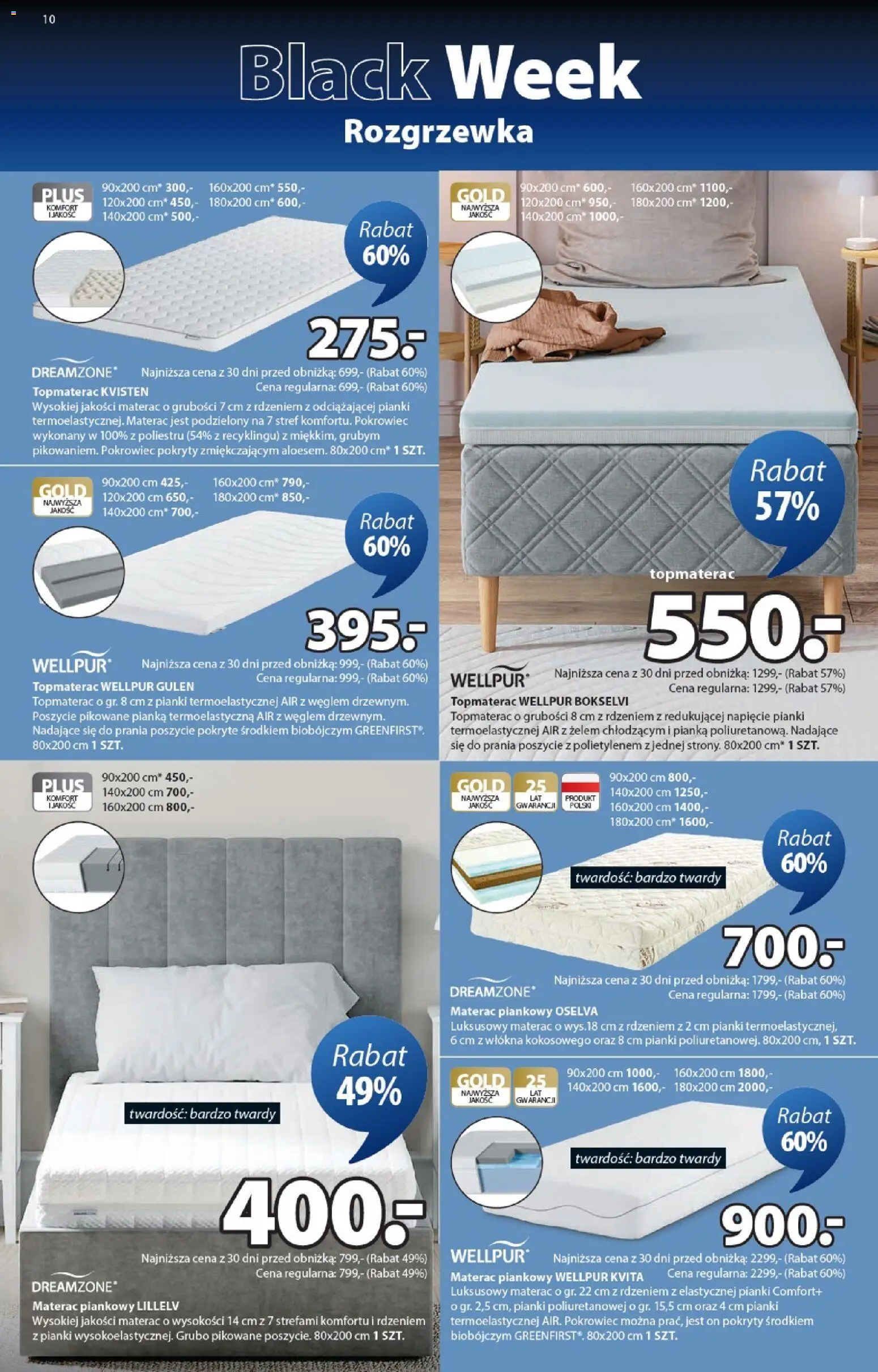 JYSK Black Friday od 12.11.2025 | Strona: 10 | Produkty: Materac, Pianki
