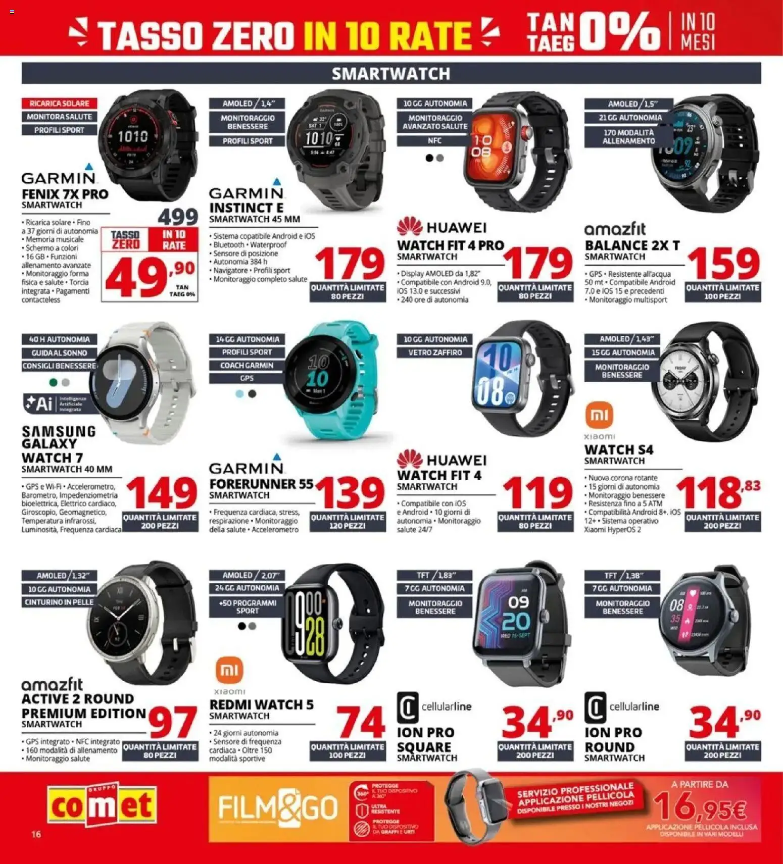 Volantino Comet del 09.04.2026 | Pagina: 16 | Prodotti: Xiaomi, Samsung Galaxy, Smartwatch, Samsung
