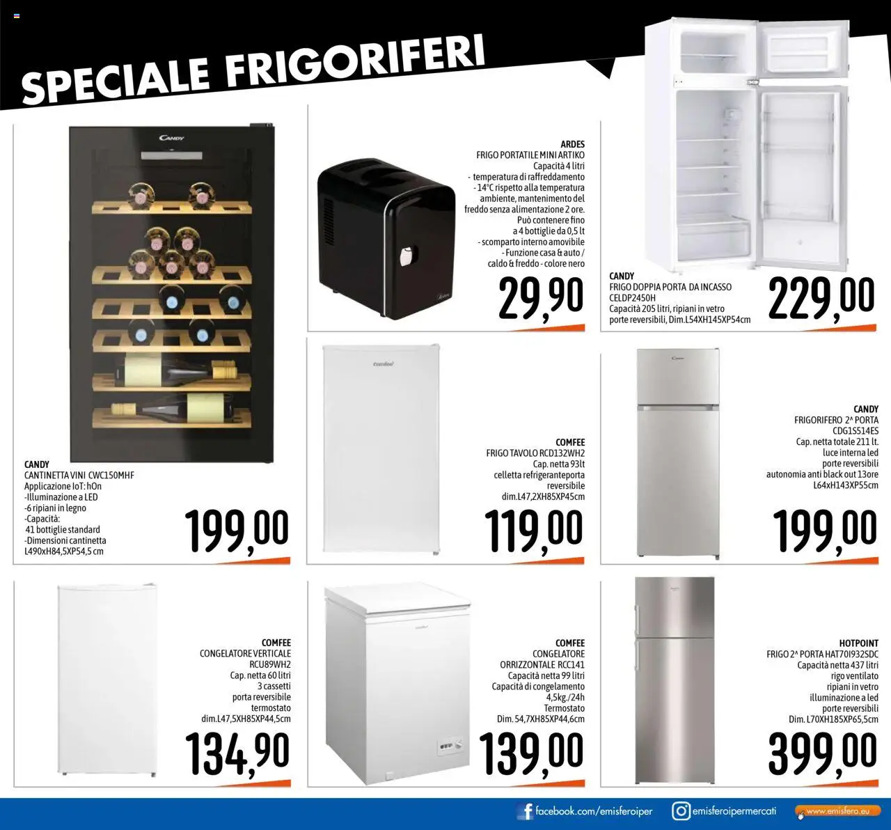 Volantino Emisfero del 07.08.2025 | Pagina: 23 | Prodotti: Frigo portatile, Frigorifero, Congelatore, Tavolo