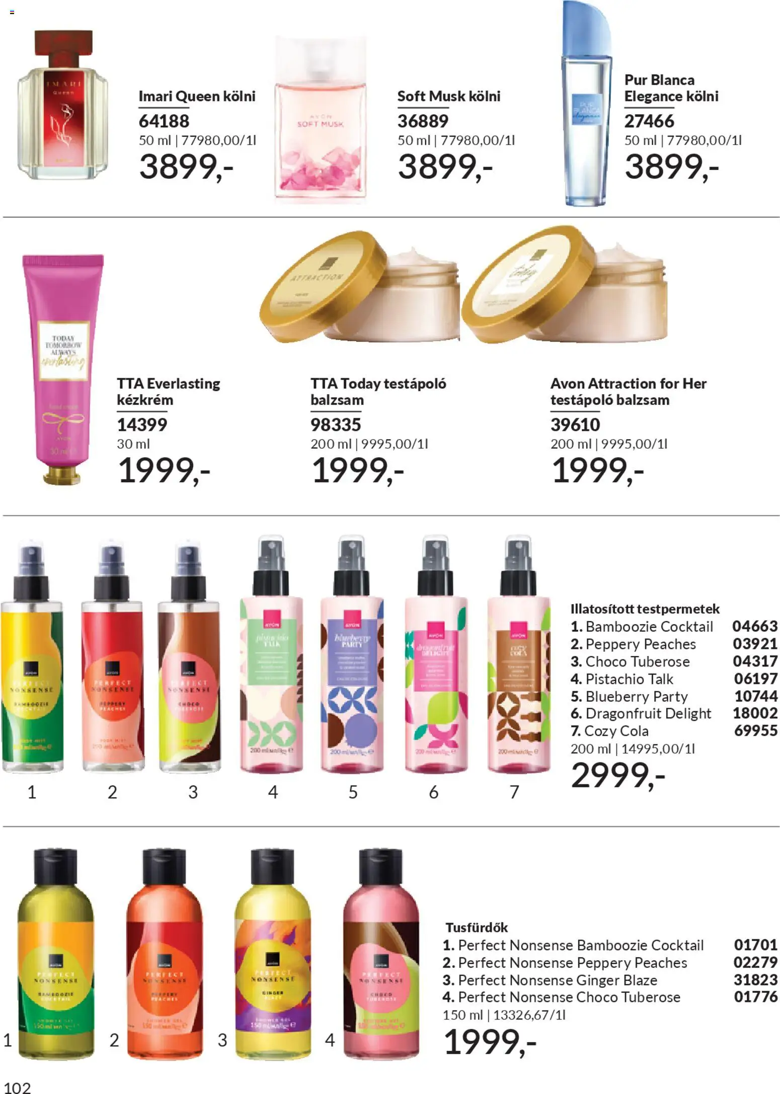 Avon akciós ujság - amely érvényes a következő dátumtól: 01.01.2026 | Oldal: 104 | Termékek: Kölni, Cola, Testápoló, Kézkrém