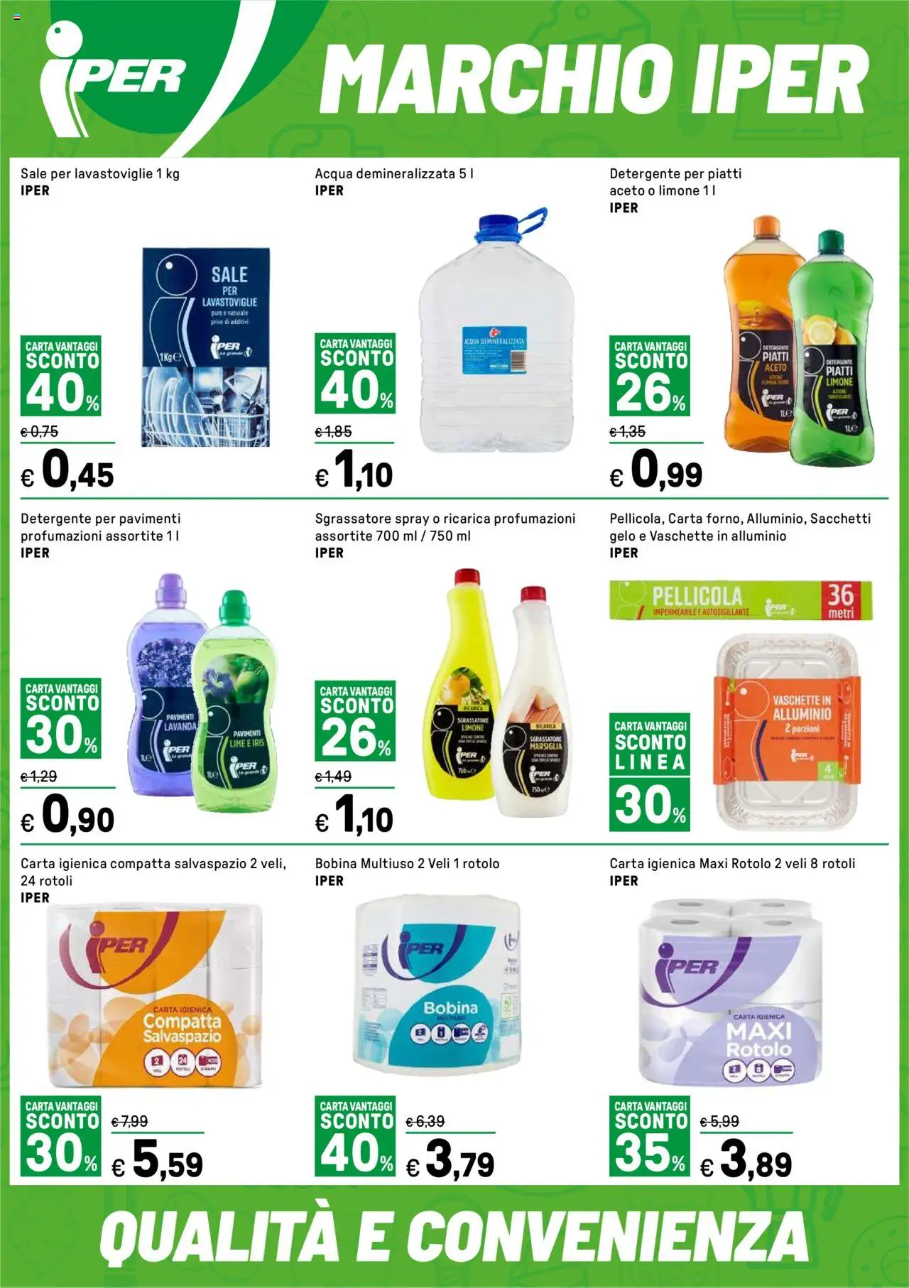 Volantino Iper del 01.09.2025 | Pagina: 11 | Prodotti: Carta igienica, Detergente, Limone, Aceto