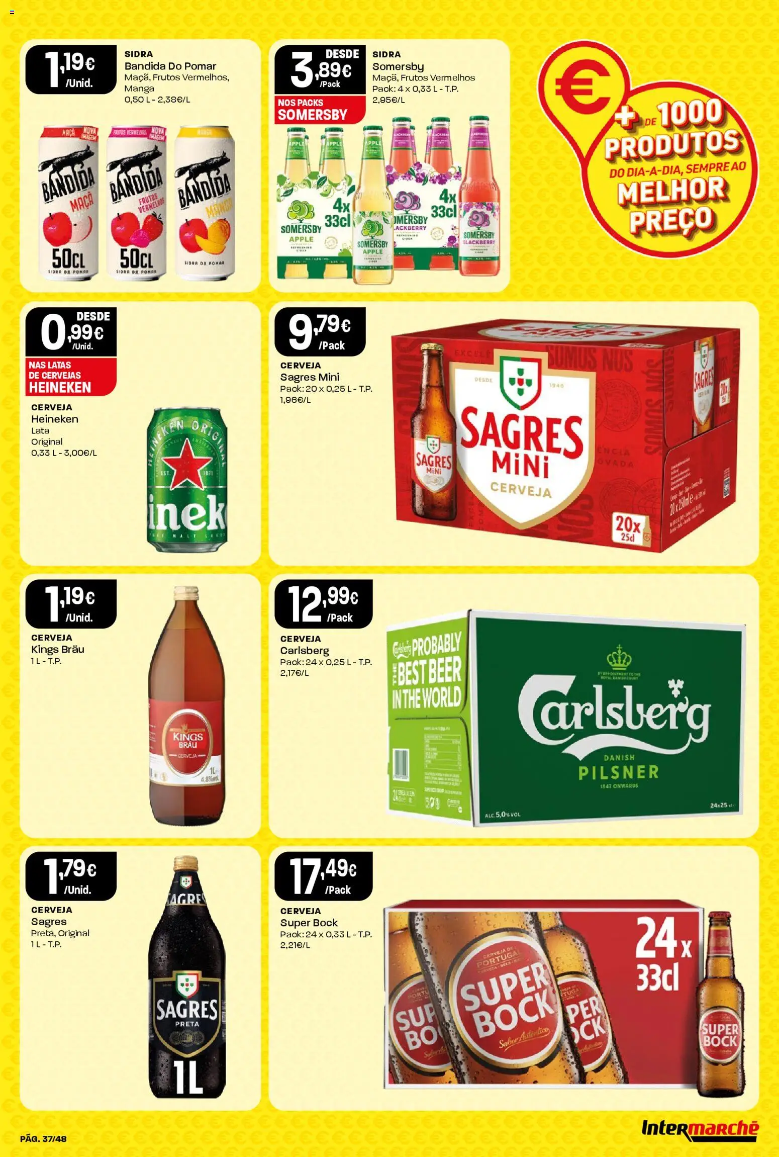 Intermarché folheto │ válido de 13.11.2025 | Página: 37 | Produtos: Super bock, Maça, Cerveja, Somersby
