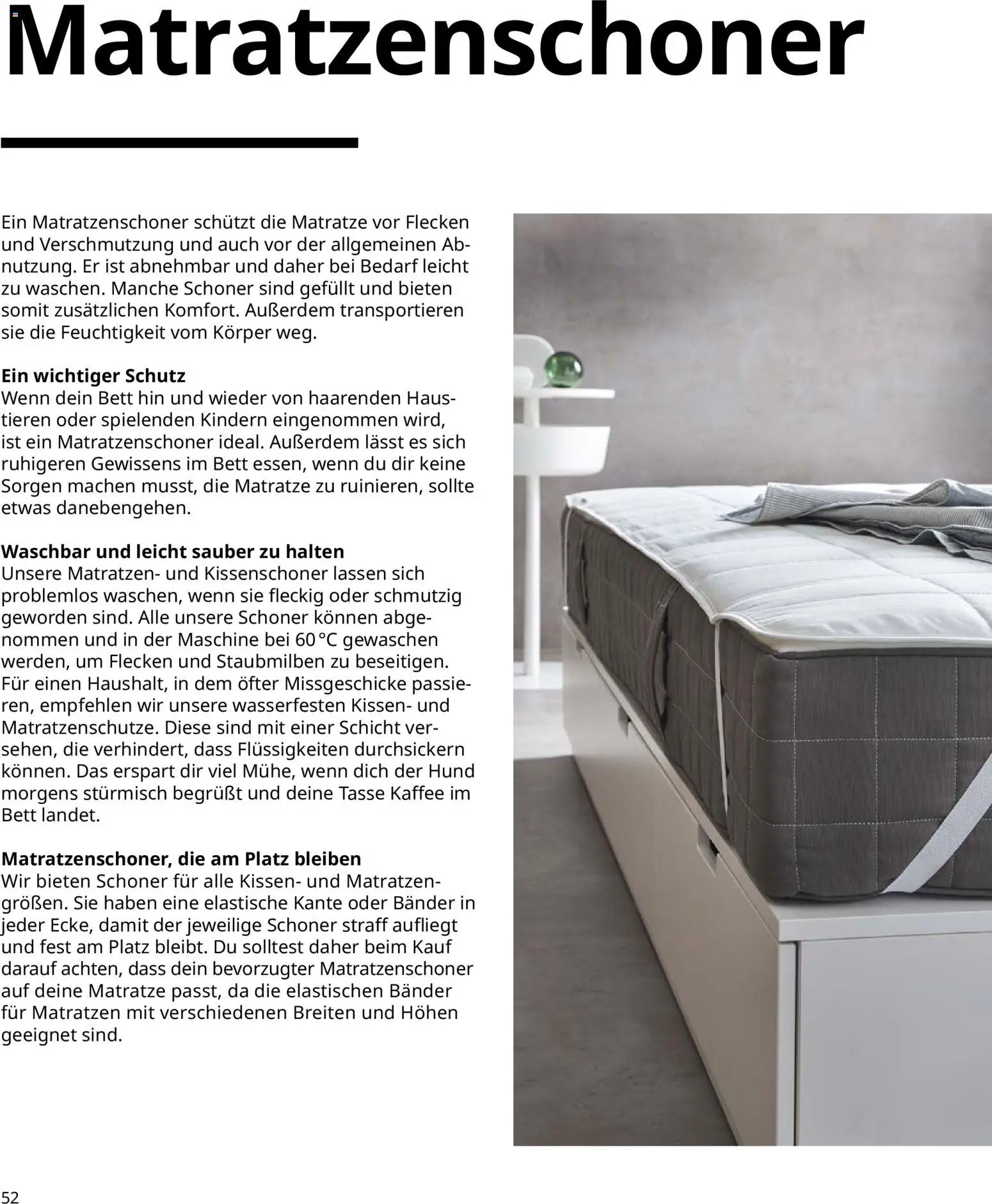 Ikea Prospekt  Schlafkomfort	 – gültig ab 30.09.2025 | Seite: 52 | Produkte: Bett, Matratze, Kaffee, Matratzenschoner