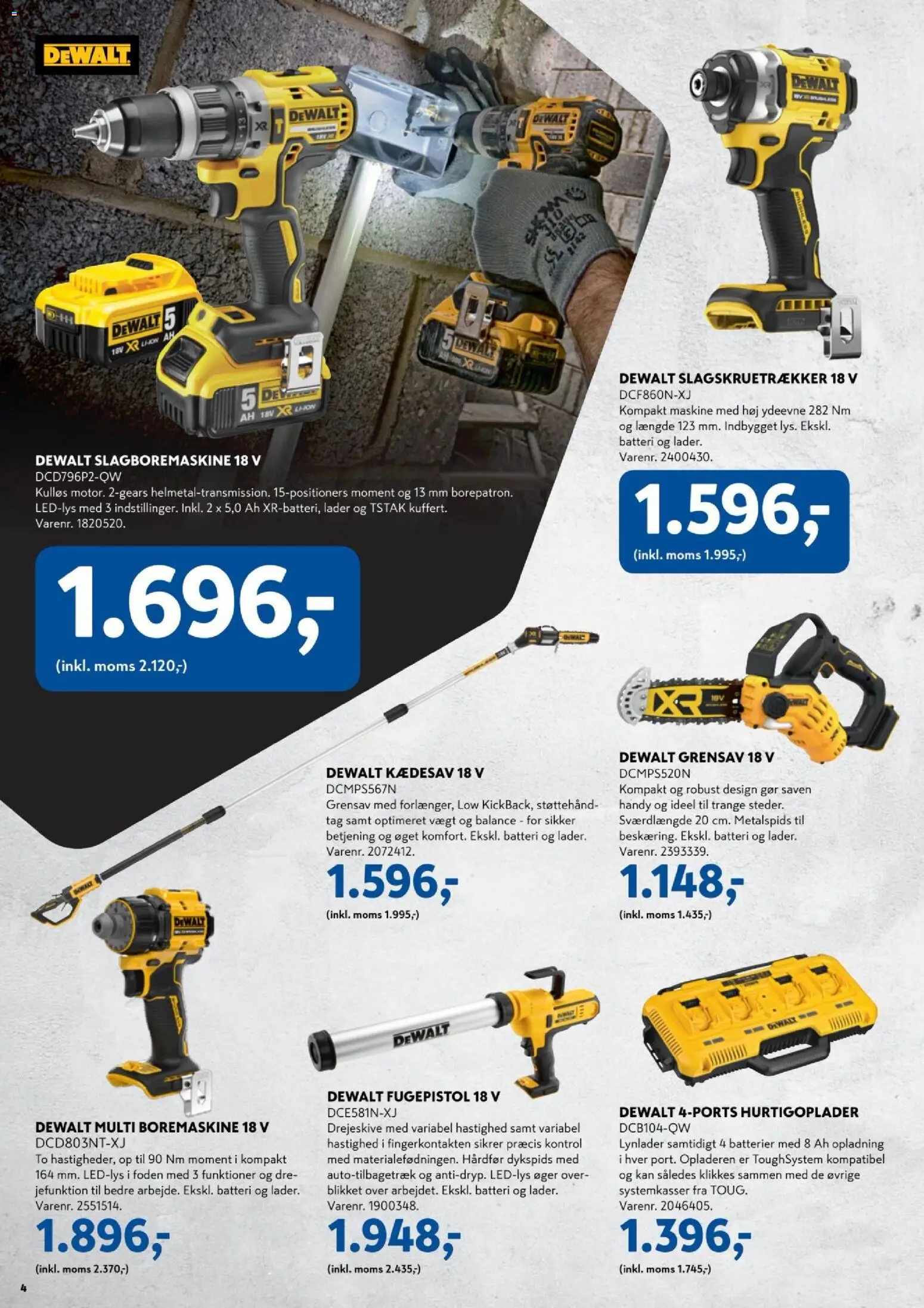 Davidsen tilbudsavis – gyldig fra 02.03.2026 | Side: 4 | Produkter: Batterier, Boremaskine, Batteri