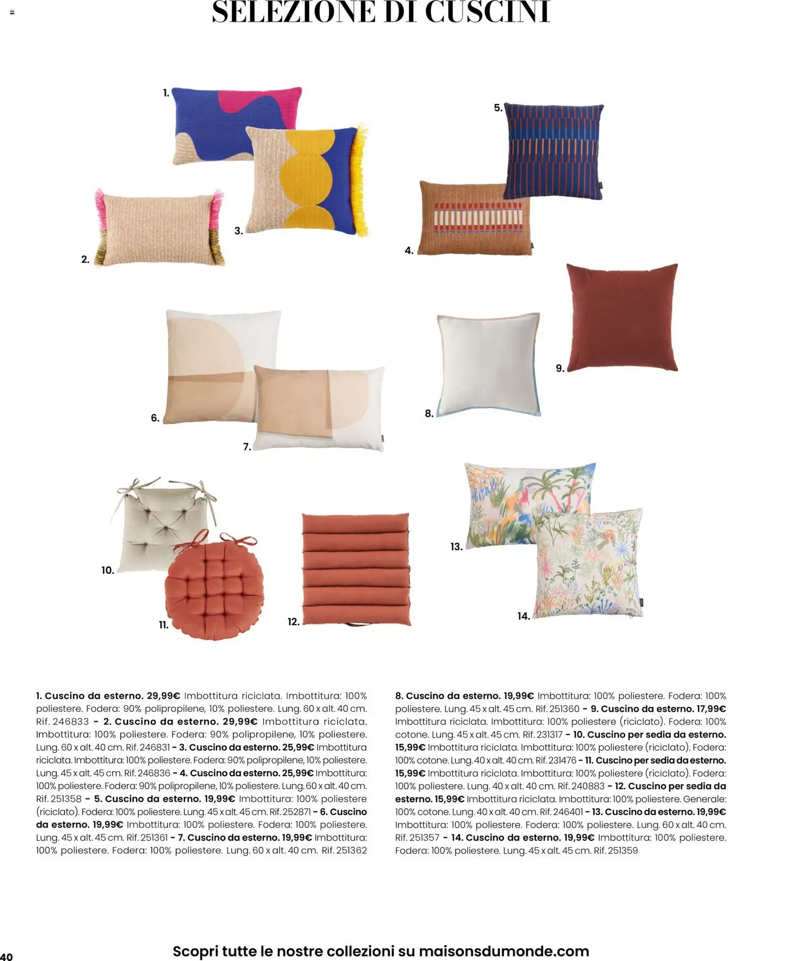 Volantino Maisons du Monde del 12.03.2026 | Pagina: 40 | Prodotti: Cuscino, Sedia