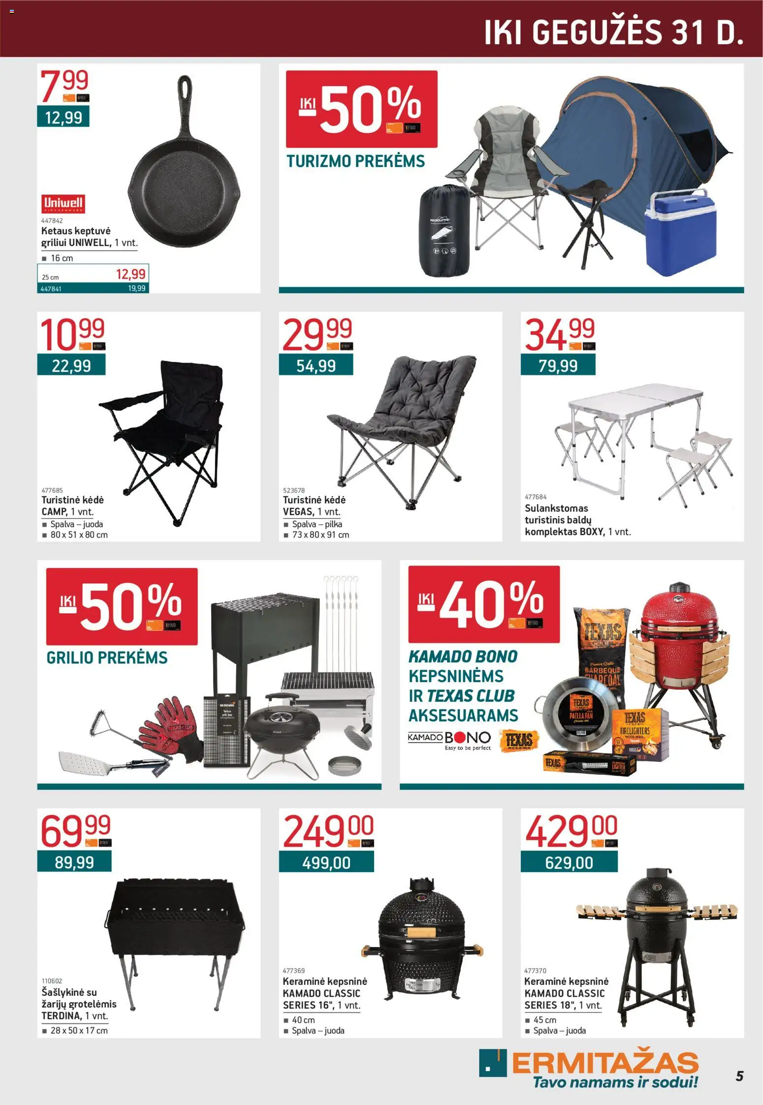 ERMITAŽAS akcijos nuo 04.05.2026 | Puslapis: 5 | Prekių: Keptuvė, Kėdė