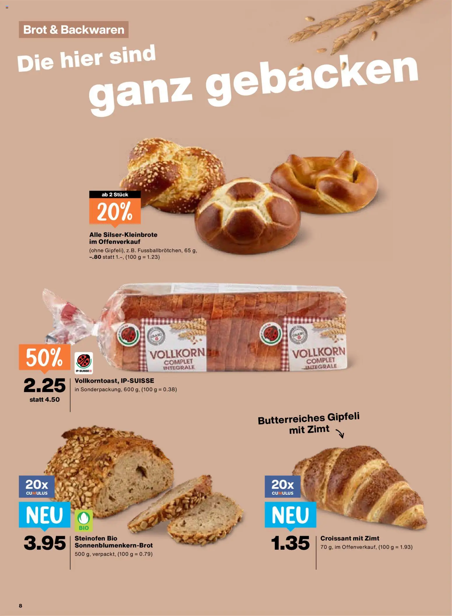 Migros Aktionen – gültig ab 26.02.2026 | Seite: 8 | Produkte: Gipfeli, Brot