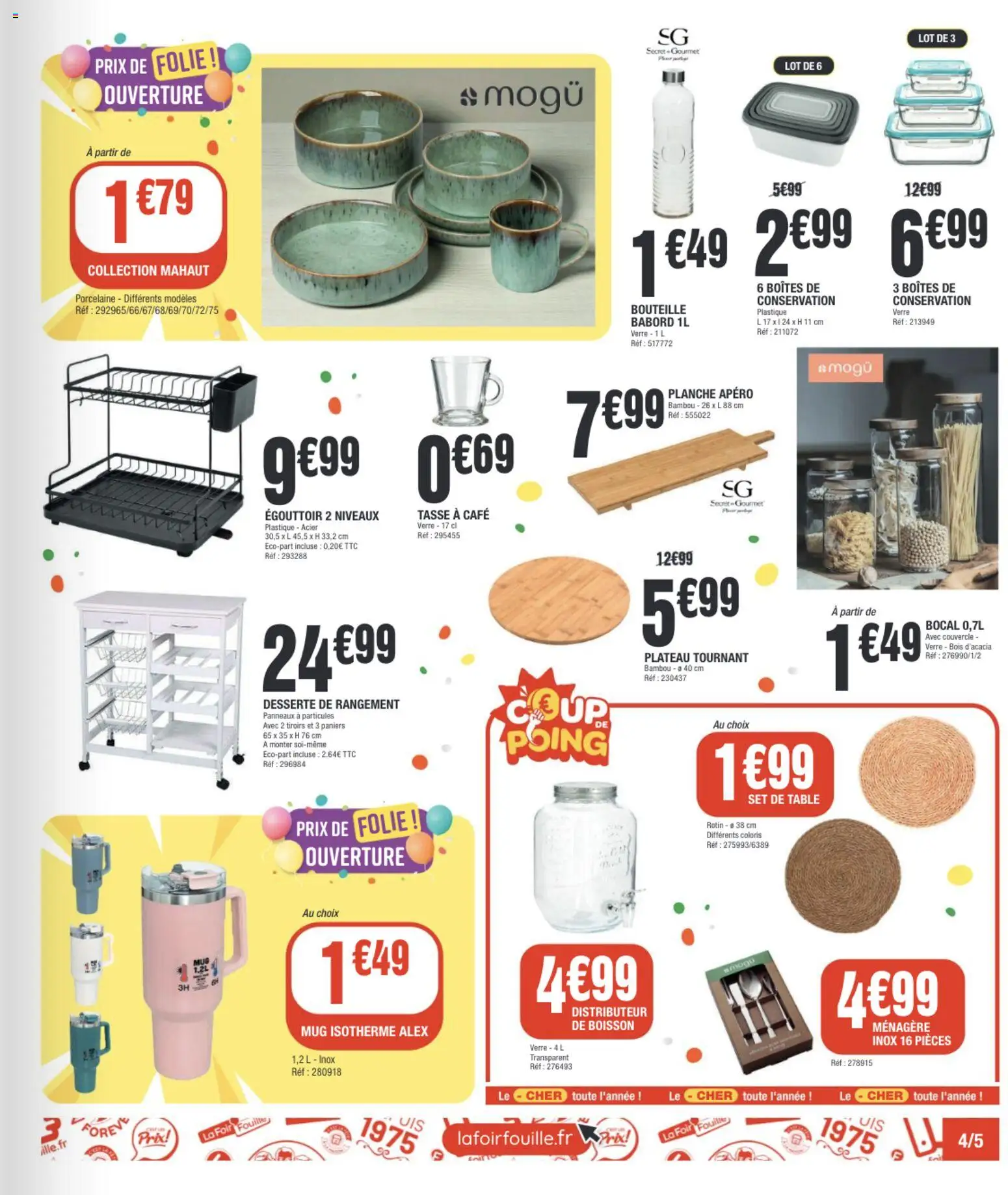 {H1} | Page: 5 | Produits: Plateau tournant, Porcelaine, Tiroirs, Café