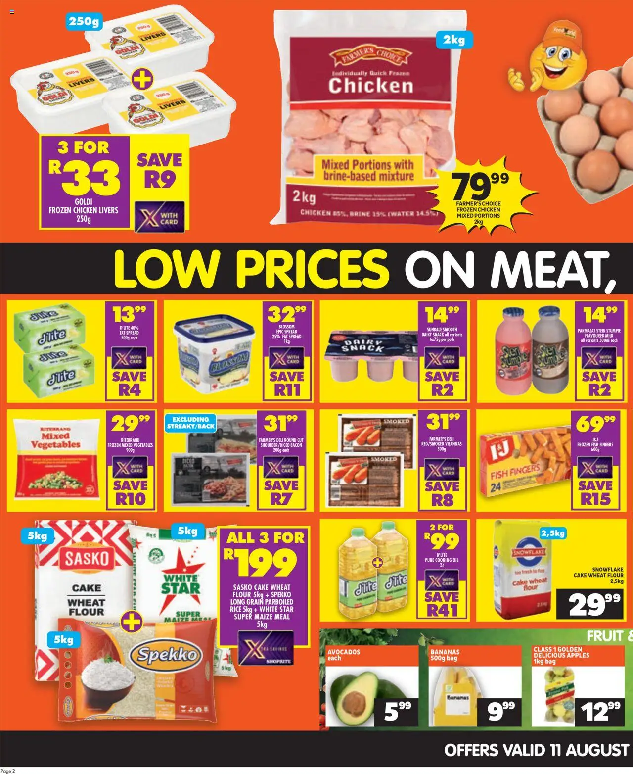 Shoprite Eastern Cape - FoodWorld Mid Month Leaflet Korsten │ valid from 11.08.2025 | Page: 2 | Products: Bag, Fish, Avocados, Vegetables