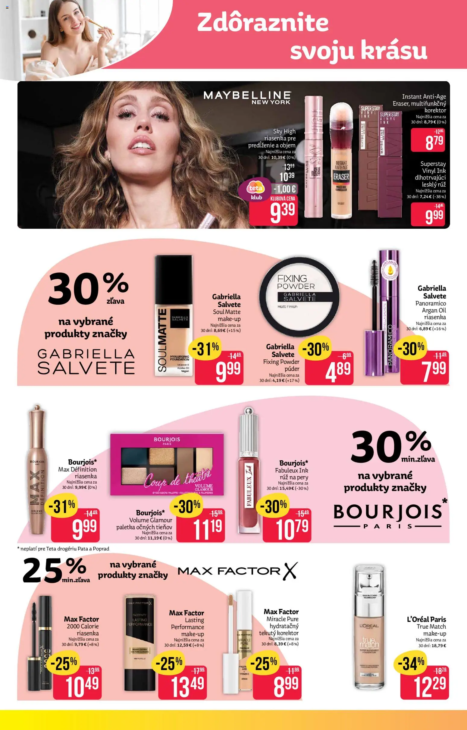 Nové Teta drogerie akcie – leták je platný od 10.11.2025 | Strana: 2 | Produkty: Korektor, Púder, Riasenka, Rúž na pery