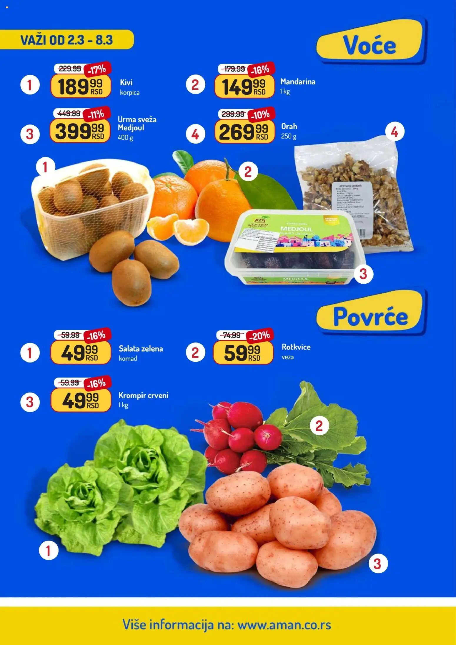 Aman katalog - važi od 02.03.2026 | Strana: 2 | Proizvode: Mandarina, Kivi, Krompir, Orah