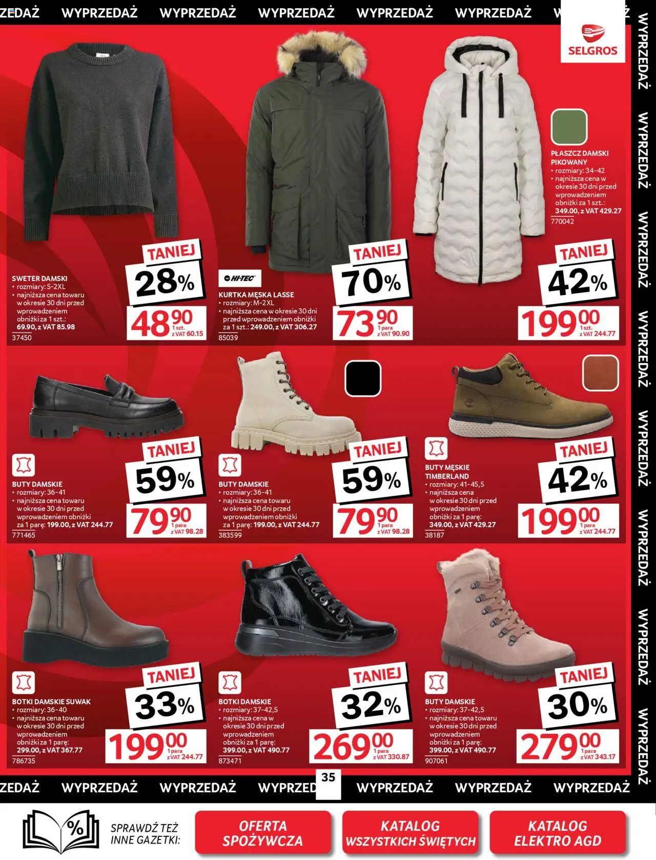 Selgros cash&carry Gazetka - Oferta przemysłowa od 09.10.2025 | Strona: 35 | Produkty: Sweter, Kurtka, Płaszcz, Buty