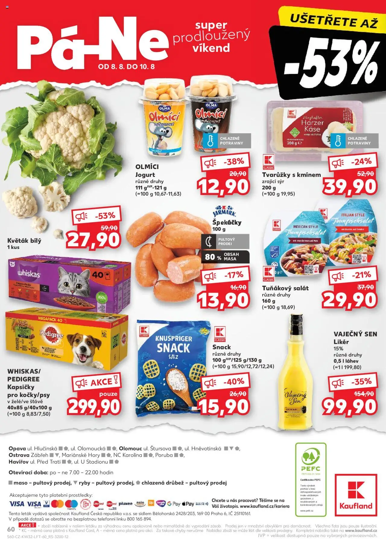 Kaufland leták - Ostrava od 06.08.2025 | Strana: 60 | Produkty: Whiskas, Zrající sýr, Kaše, Tuňákový salát
