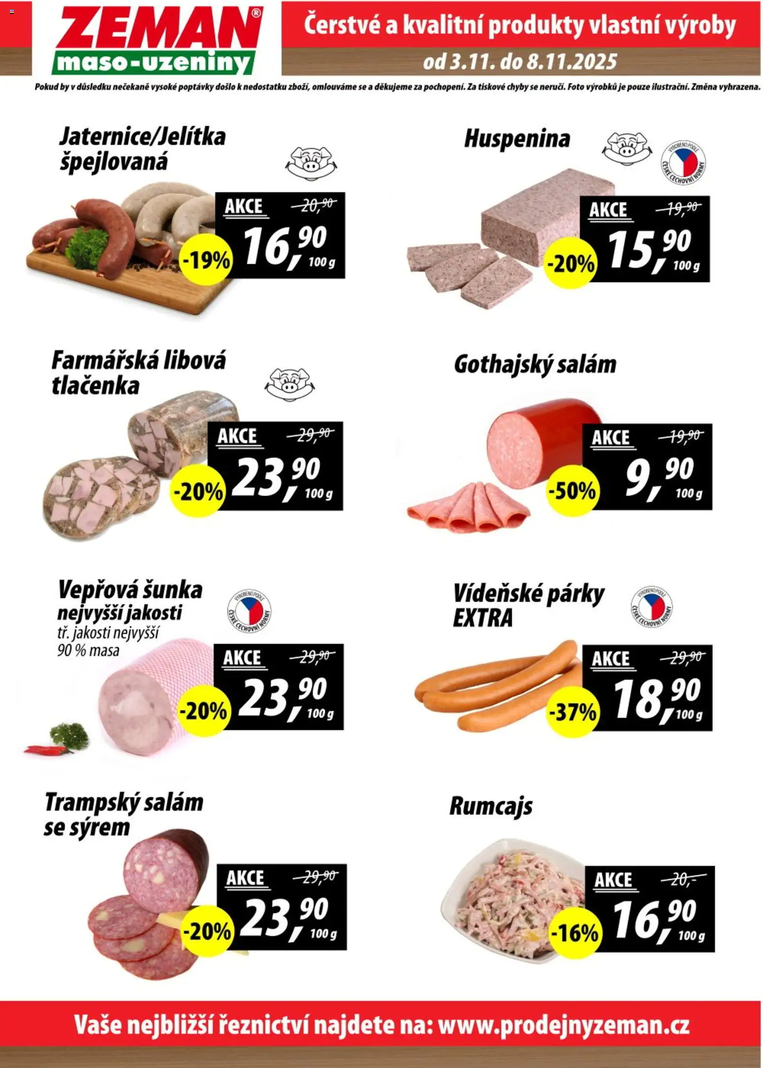 Prodejny Zeman leták od 03.11.2025 | Strana: 2 | Produkty: Salám, Párky, Uzeniny, Gothajský salám