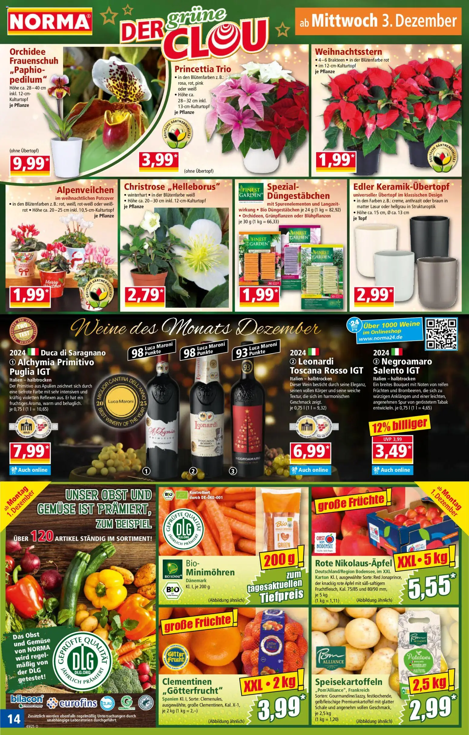Norma - Cyber Week – gültig ab 01.12.2025 | Seite: 14 | Produkte: Äpfel, Gemüse, Obst, Wein