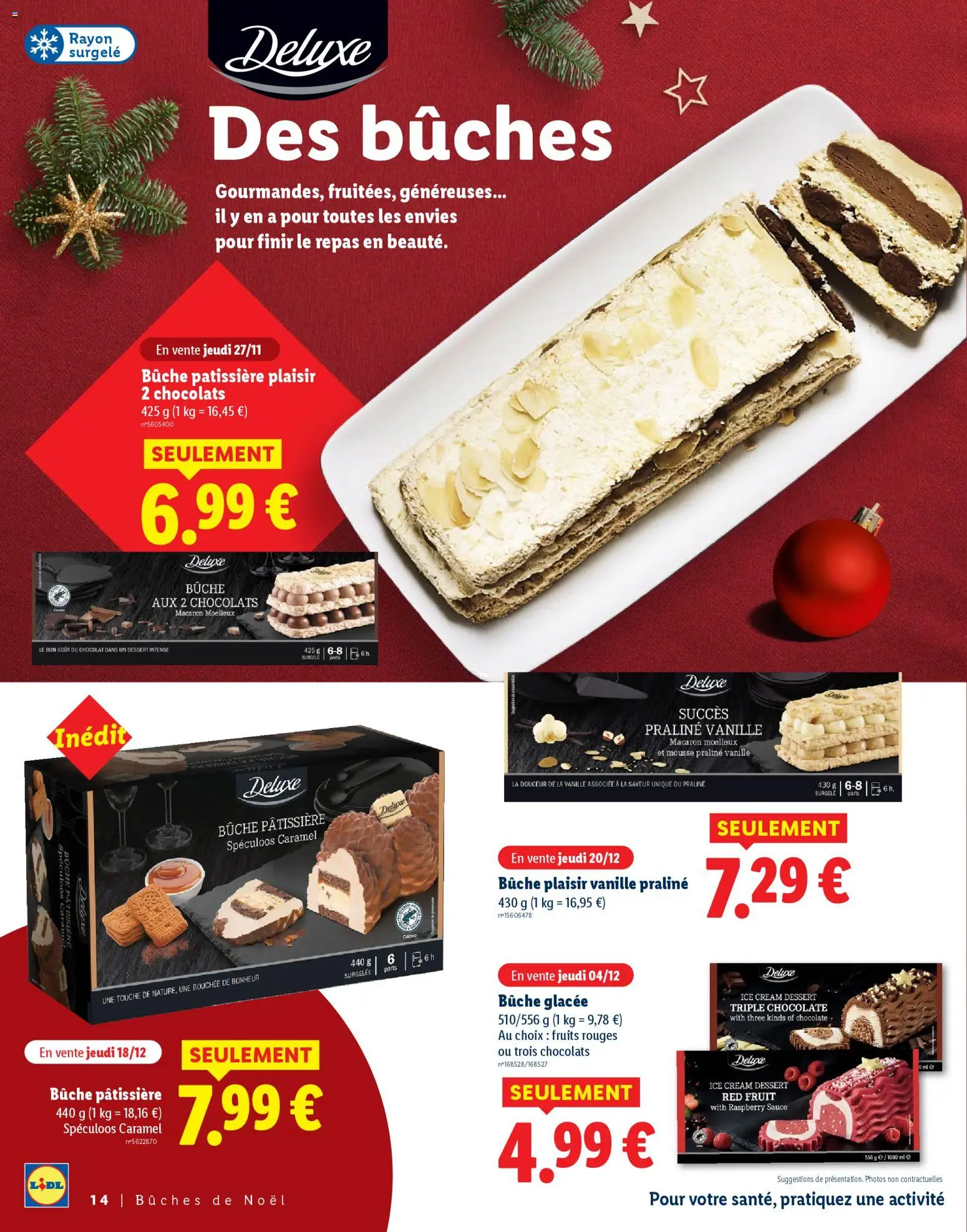 {H1} | Page: 14 | Produits: Mousse, Spéculoos, Chocolat, Bûche pâtissière